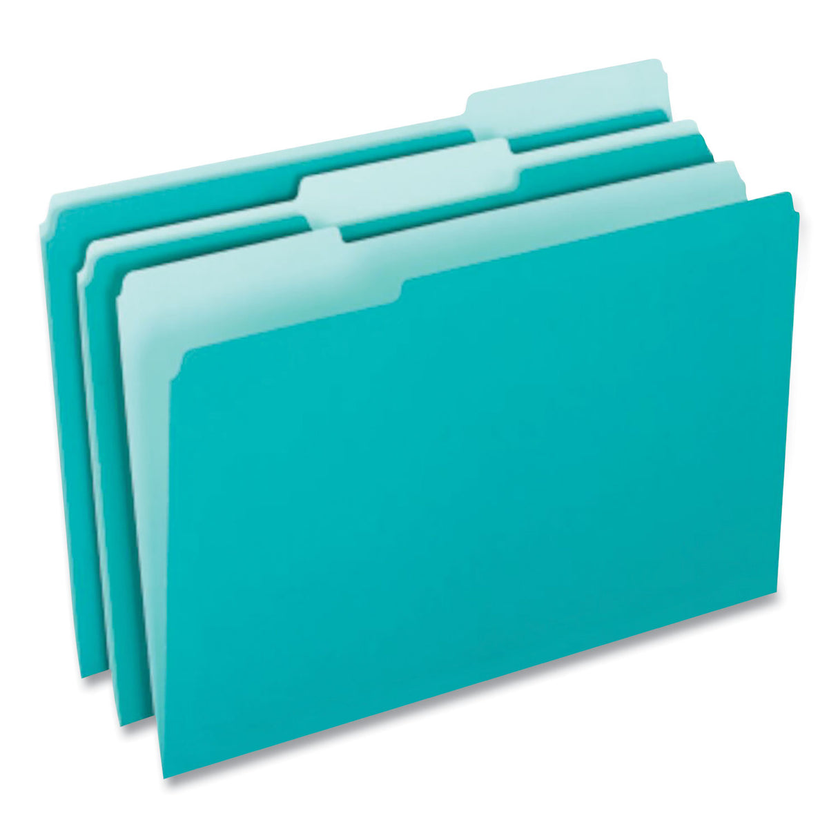 Pendaflex Interior File Folders, 1/3-Cut Tabs: Assorted, Letter Size, Aqua, 100/Box (421013AQU)