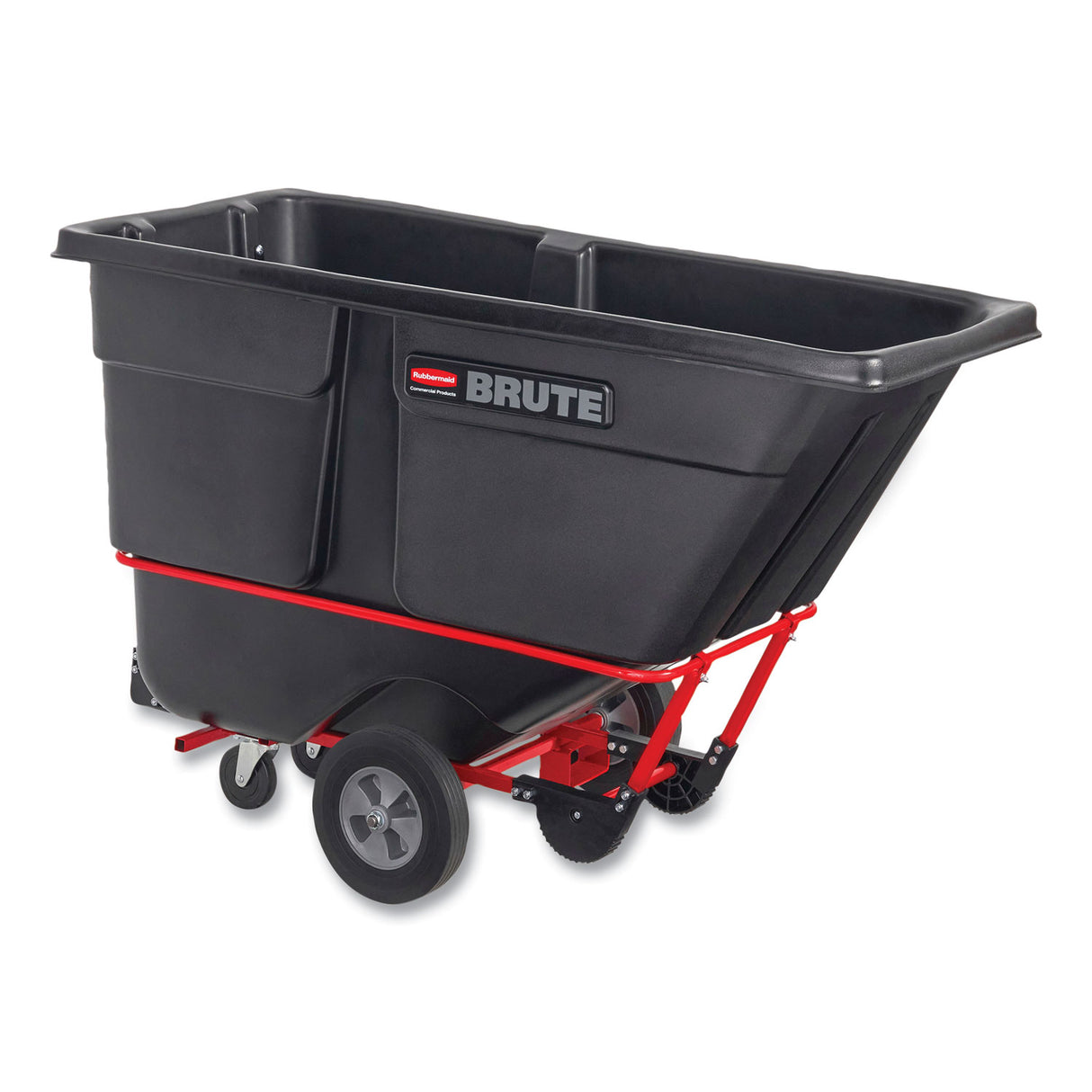 Brute Forkliftable Rotomolded Tilt Truck, 202 Gal, 1,250 Lb Capacity, Polyethylene/steel, Black/red
