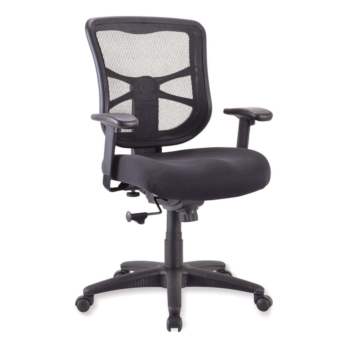 Alera Elusion Series Mesh Mid-Back Swivel/Tilt Chair, Supports Up to 275 lb, 17.9" to 21.8" Seat Height, Black (ALEEL42BME10B)