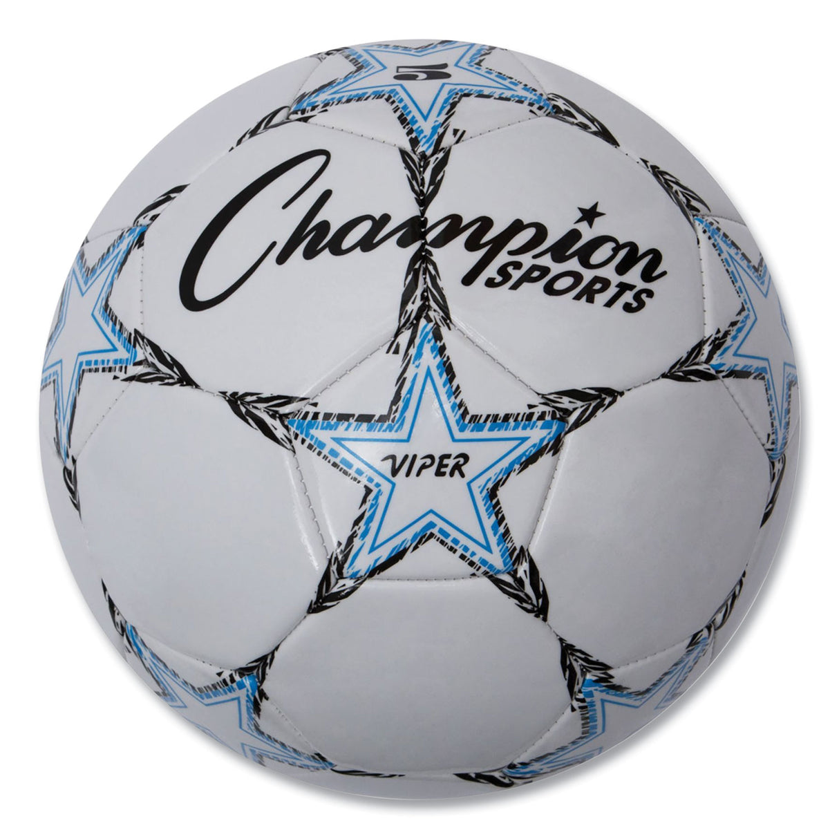 Champion Sports VIPER Soccer Ball, No. 5. Size, 8.5" to 9" Diameter, White (VIPER5)