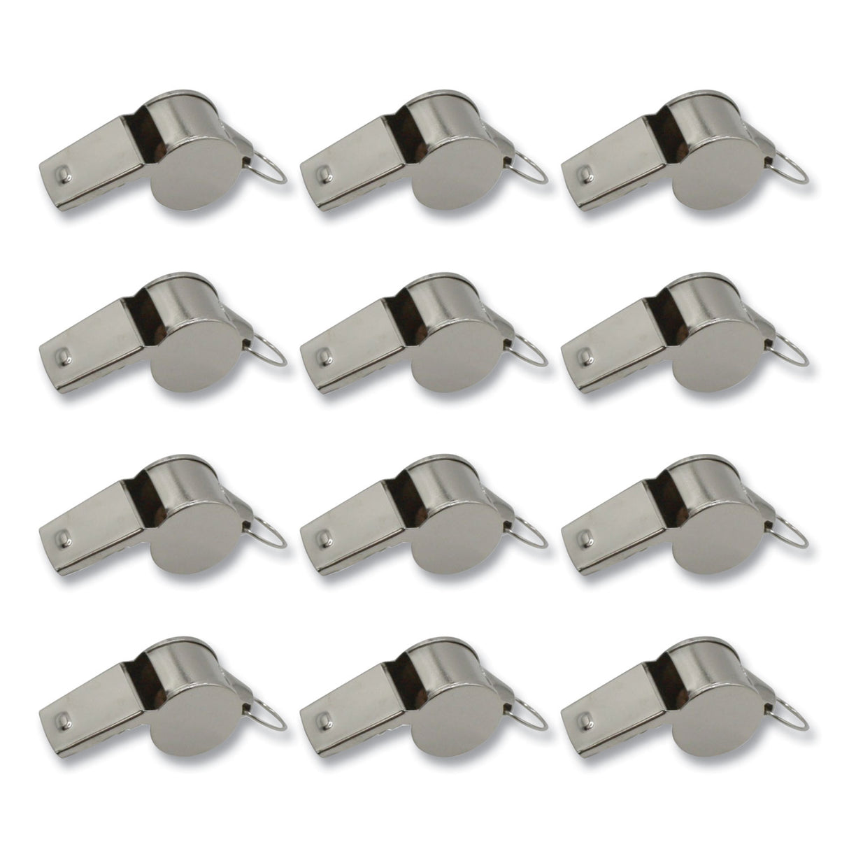 Champion Sports Sports Whistle, Medium Weight, Metal, Silver, Dozen (501)