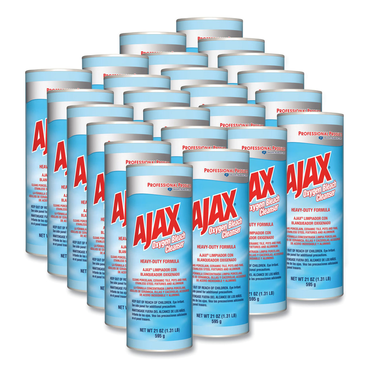 Ajax Professional Oxygen Bleach Powder Cleanser, 21oz Can, 24/Carton (14278CT)
