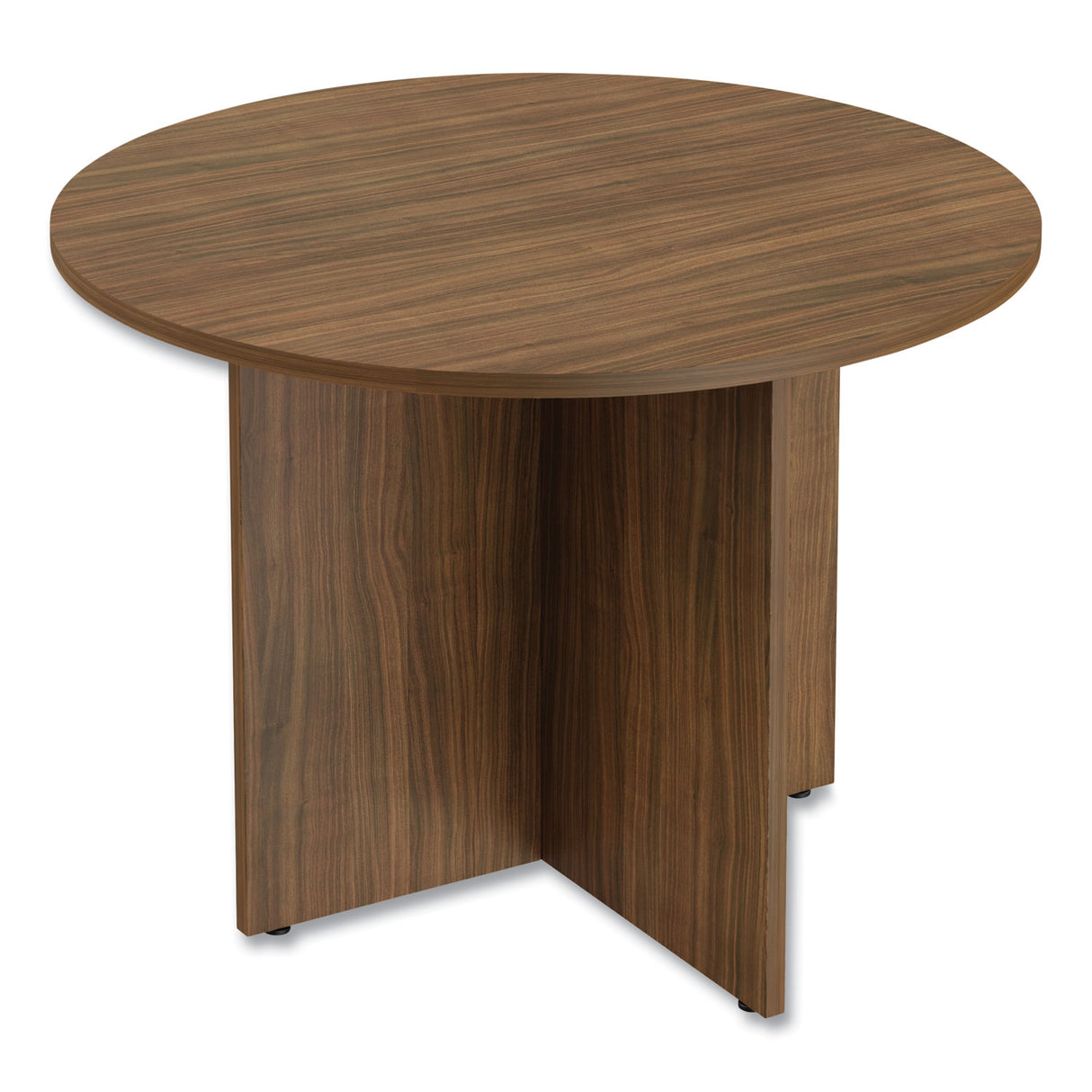 Alera Valencia Round Conference Table with Legs, 42" Diameter x 29.5h, Modern Walnut (ALEVA7142WA)
