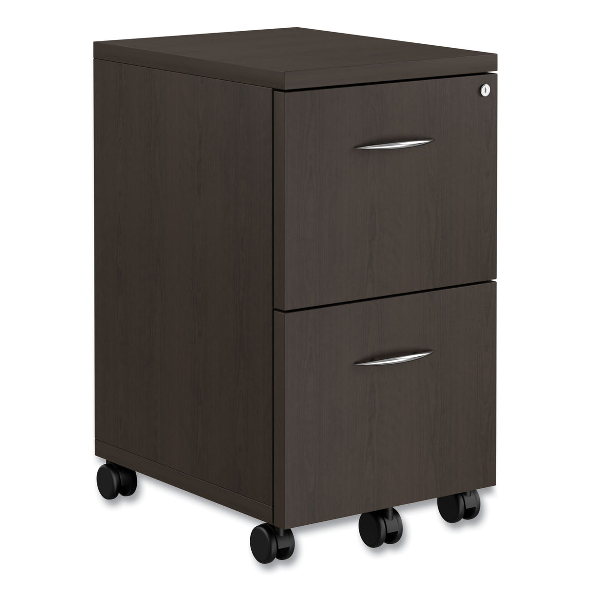 Alera Valencia Series Mobile Pedestal, Left or Right, 2 Legal/Letter-Size File Drawers, Espresso, 15.38" x 20" x 26.63" (ALEVA582816ES)