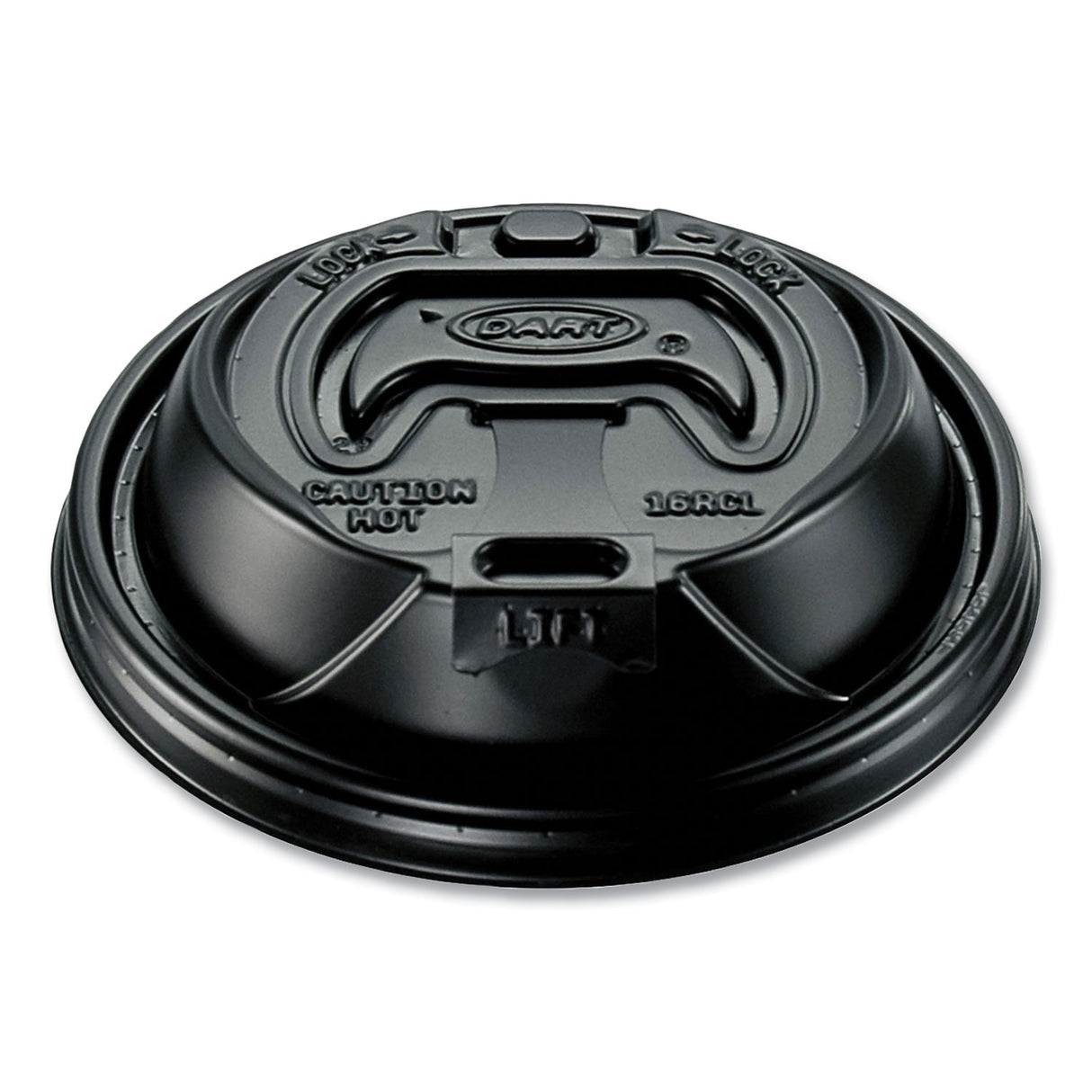 Dart Optima Reclosable Lid, Fits 12 oz to 24 oz Foam Cups, Black, 100 Pack, 10 Packs/Carton (16RCLBLK)