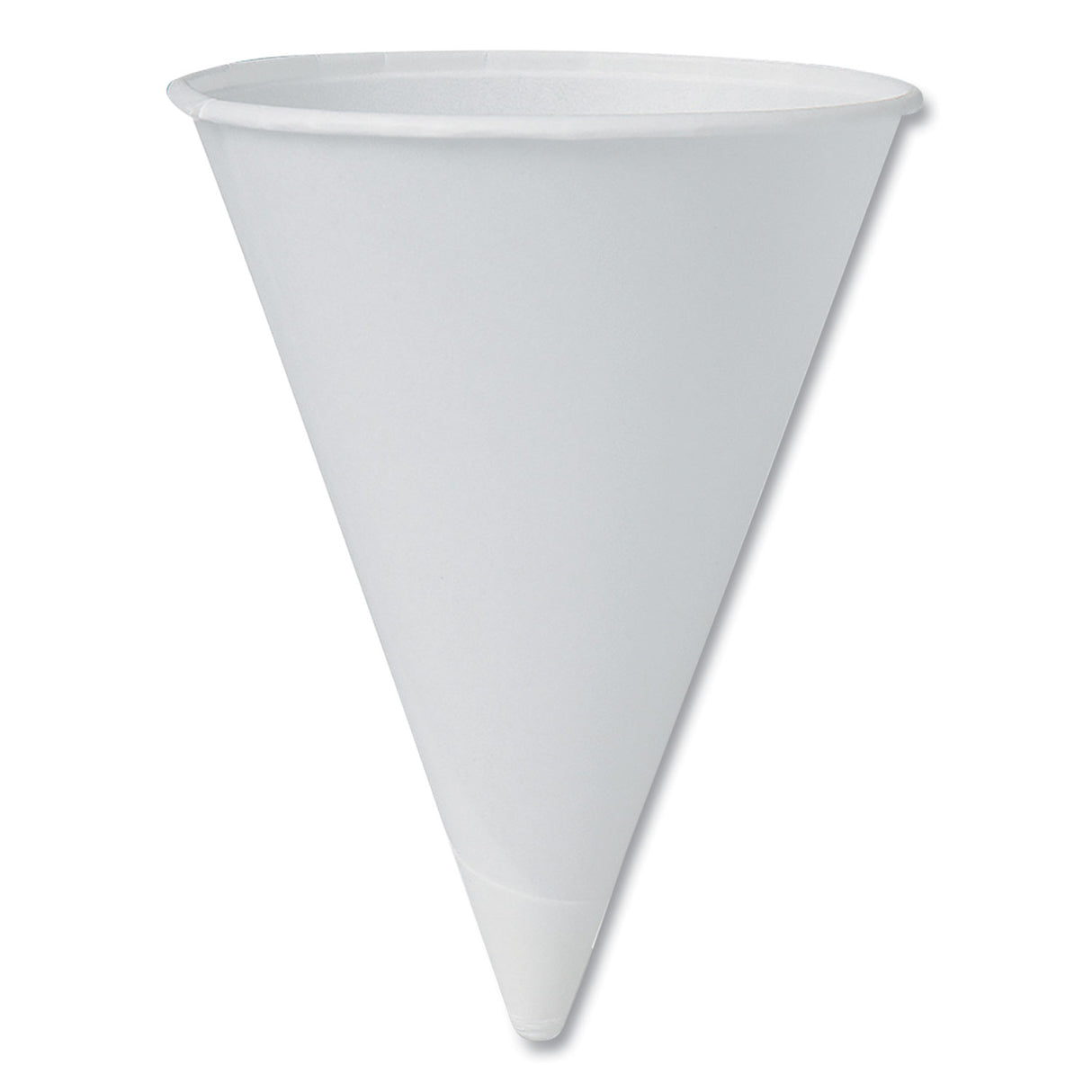 SOLO Cone Water Cups, ProPlanet Seal, Cold, Paper, 4.25 oz, Rolled Rim, White, 200/Bag, 25 Bags/Carton (42R2050)