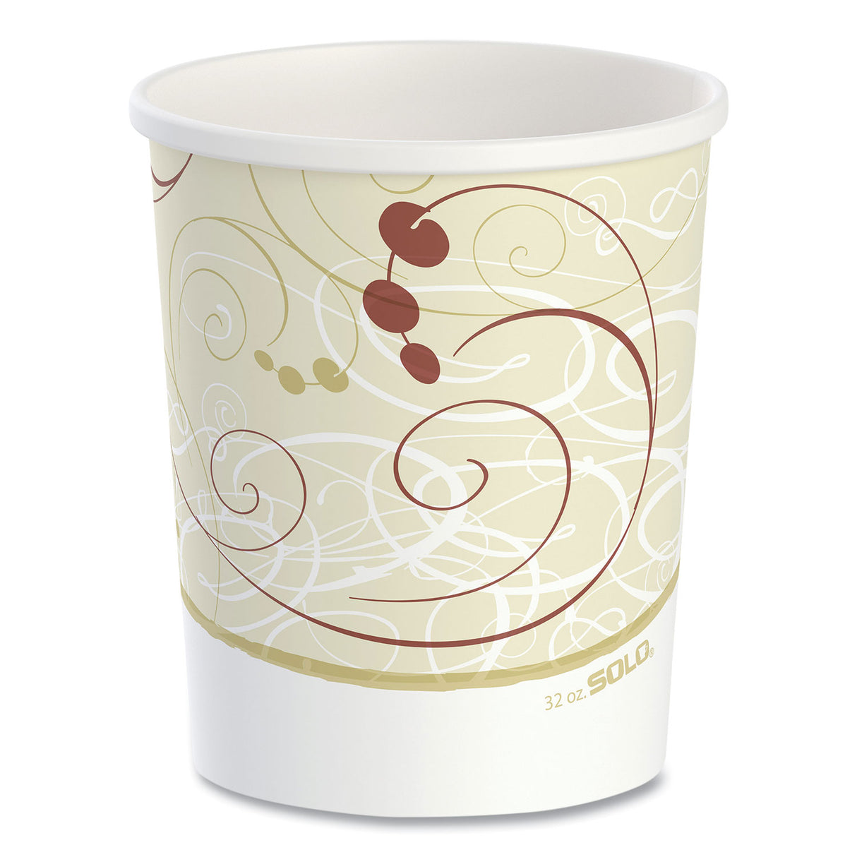 SOLO Flexstyle Double Poly Paper Containers, 32 oz, Symphony Design, Paper, 25/Pack, 20 Packs/Carton (H4325SYM)