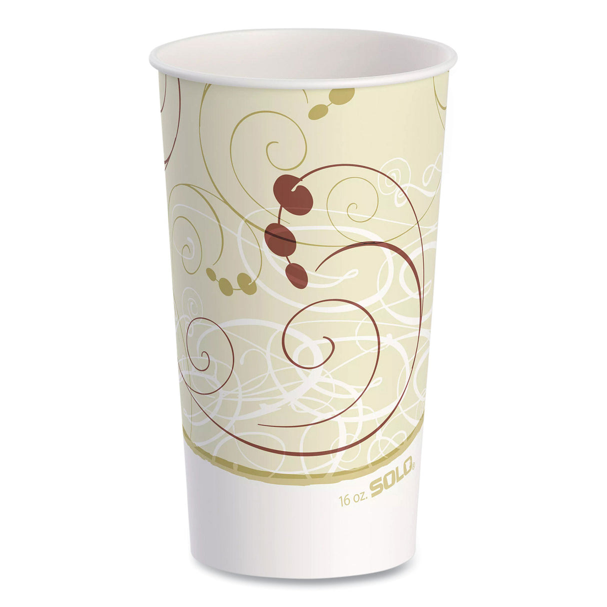 SOLO Double Sided Poly (DSP) Paper Cold Cups, 16 oz, Beige/White, 50/Sleeve, 20 Sleeves/Carton (RP16PSYM)