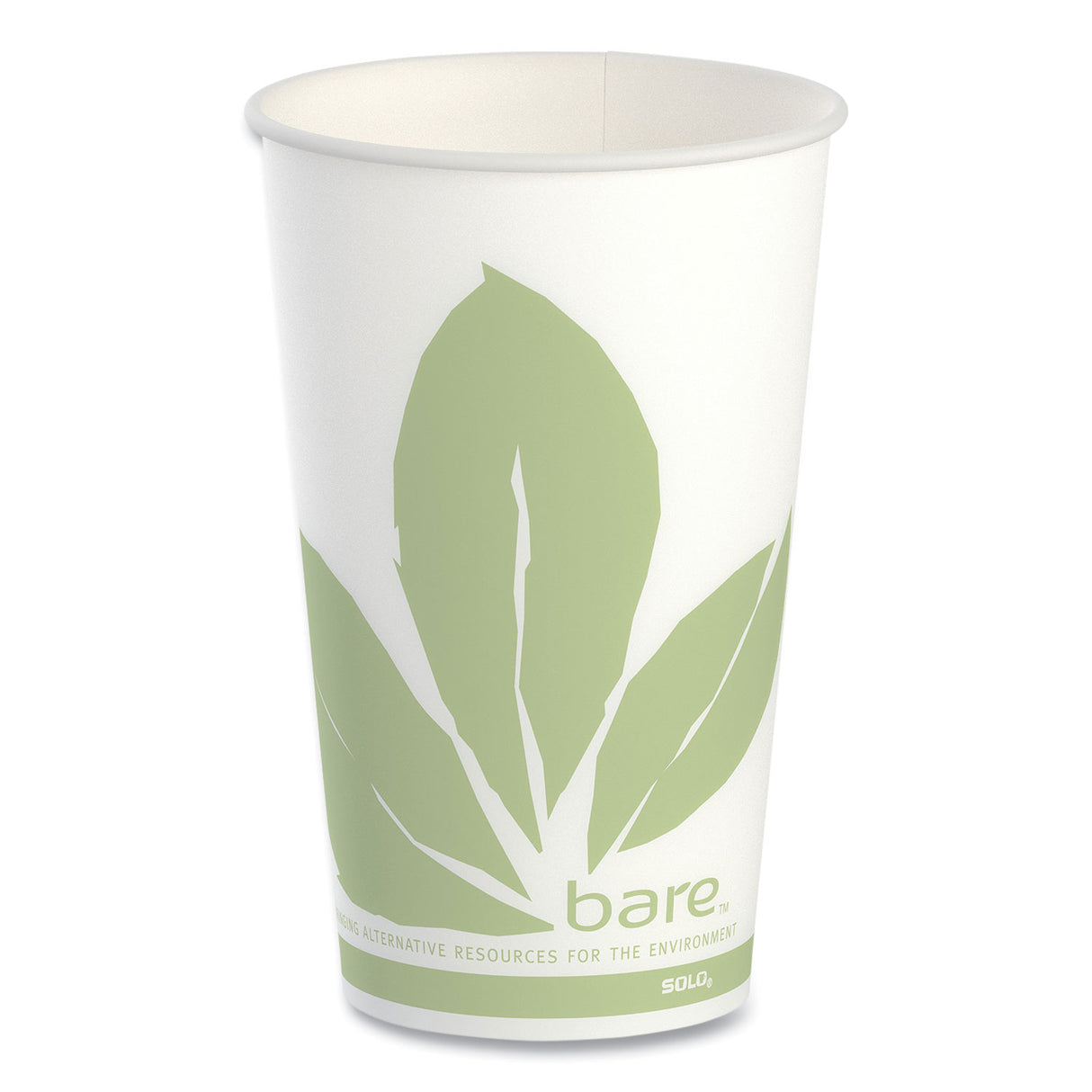 SOLO Bare Eco-Forward Paper Cold Cups, ProPlanet Seal, 16 oz, Green/White, 100/Sleeve 10 Sleeves/Carton (RW16BBD110CT)