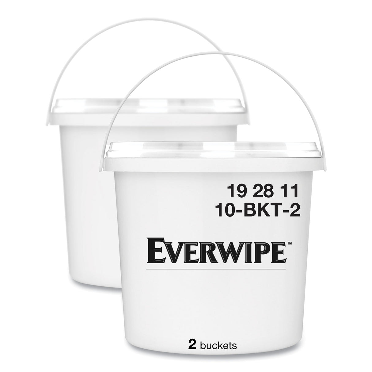 Everwipe® Wet Wipe Center-Pull Resealable Bucket, White, 2 Buckets (192811)