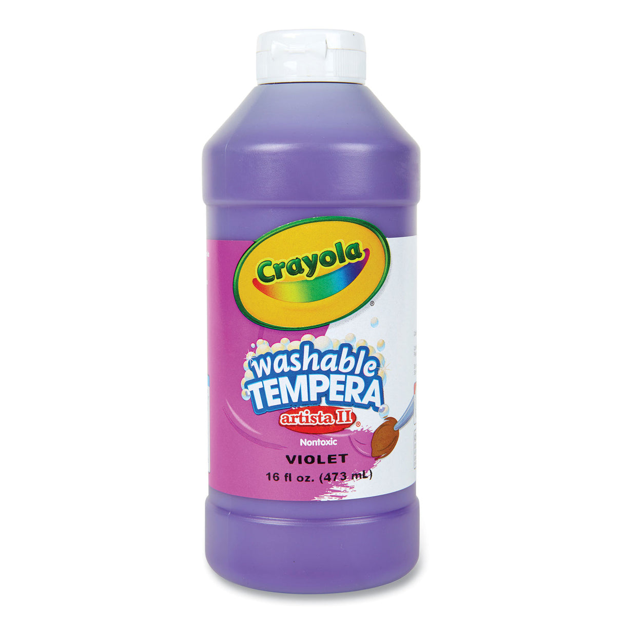 Crayola Artista II Washable Tempera Paint, Violet, 16 oz Bottle (543115040)