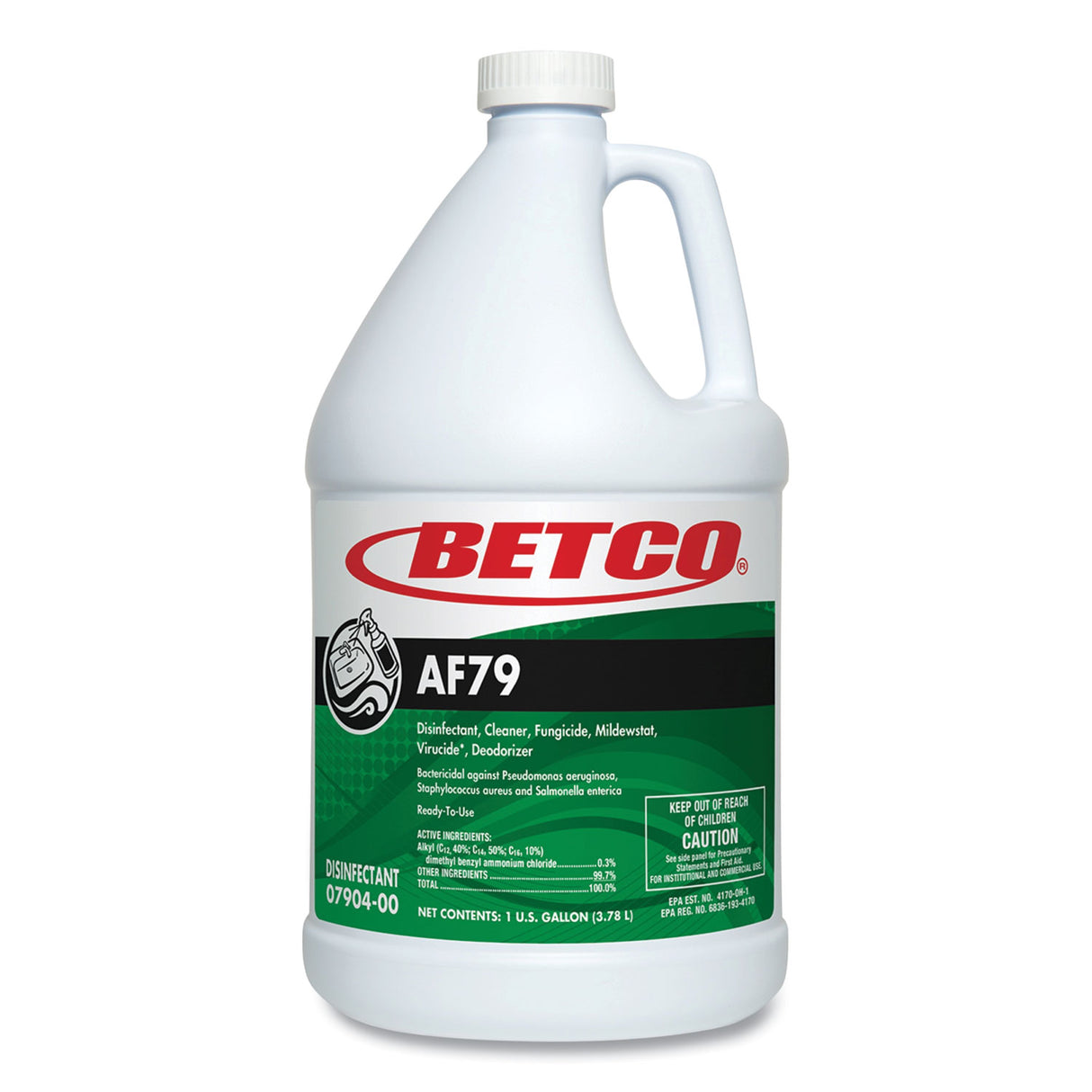 Betco AF79 Disinfectant Cleaner, Citrus Scent, 1 gal Bottle, 4/Carton (790400)
