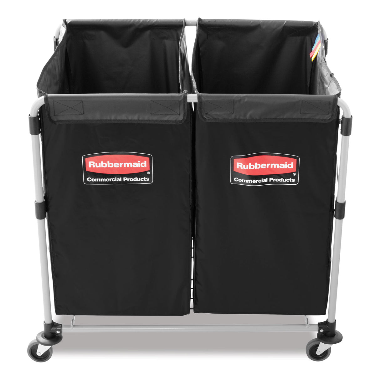 4 Bushel Collapsible X-Cart Bag for Rubbermaid Commercial 1881749 and 1881781, 5 cu ft, 22.08" x 15.33" x 27.33", Black, 2/CT