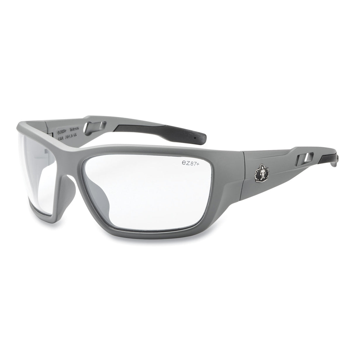 ergodyne Skullerz BALDR Safety Glasses, Matte Gray Nylon Impact Frame, Anti-Fog Clear Polycarbonate Lens (57103)