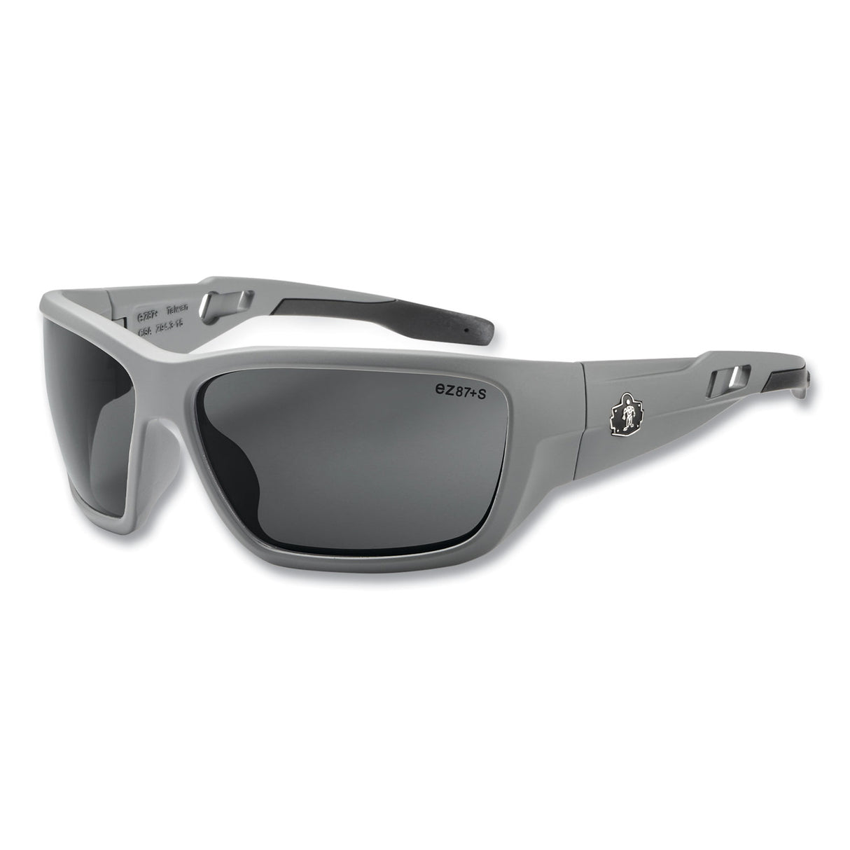 ergodyne Skullerz BALDR Safety Glasses, Matte Gray Nylon Impact Frame, Anti-Fog Smoke Polycarbonate Lens (57133)