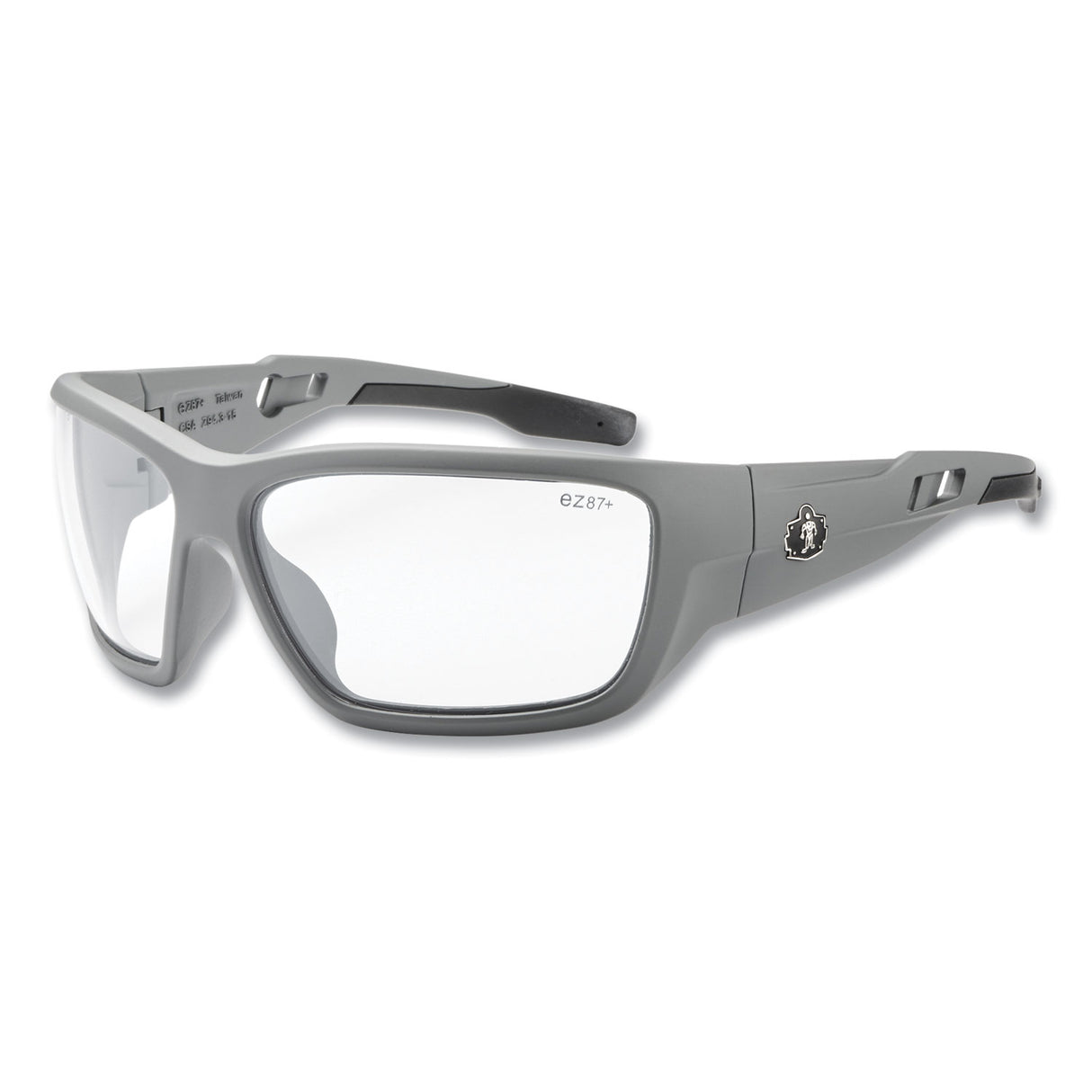 ergodyne Skullerz BALDR Safety Glasses, Matte Gray Nylon Impact Frame, Clear Polycarbonate Lens (57100)