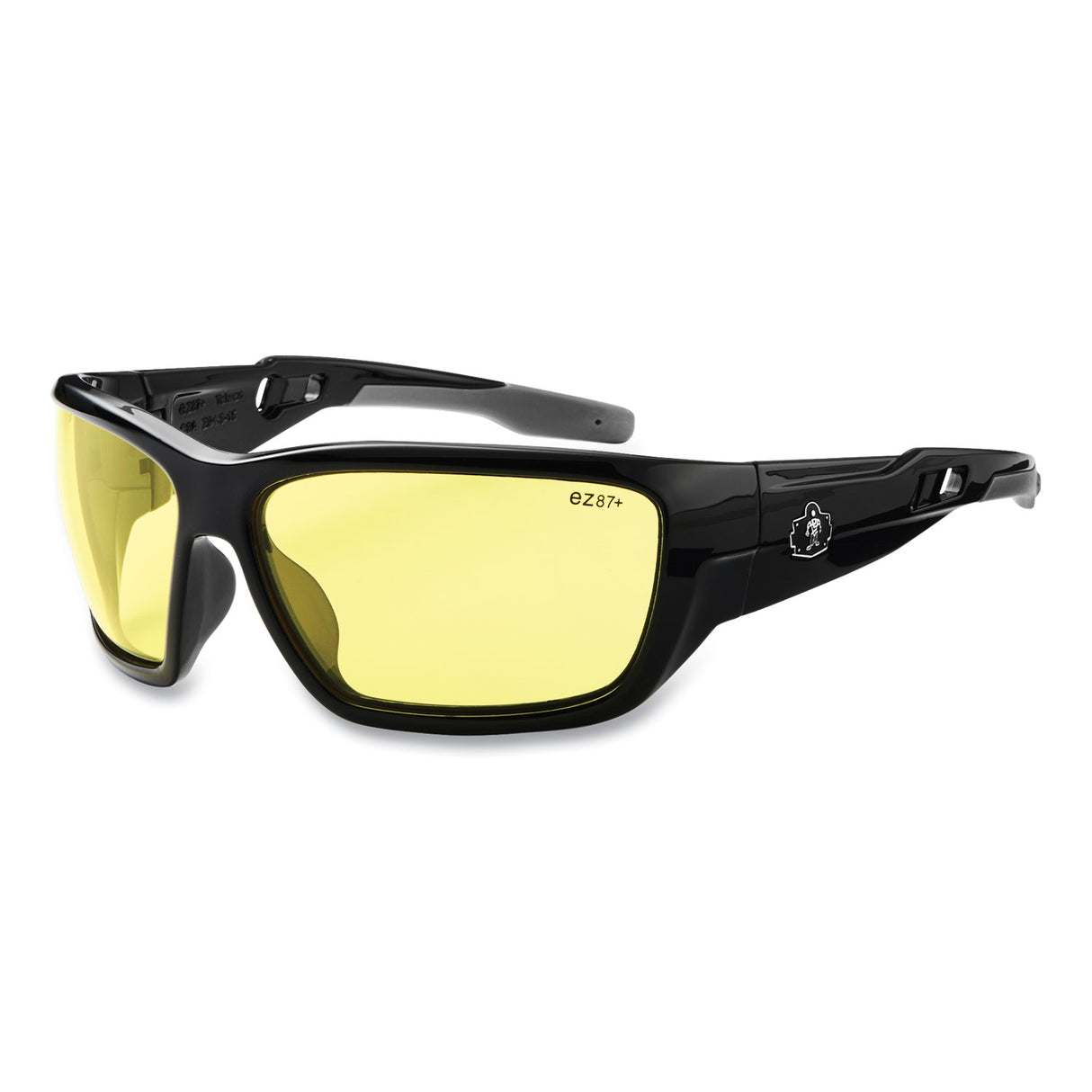ergodyne Skullerz BALDR Safety Glasses, Black Nylon Impact Frame, Yellow Polycarbonate Lens (57050)