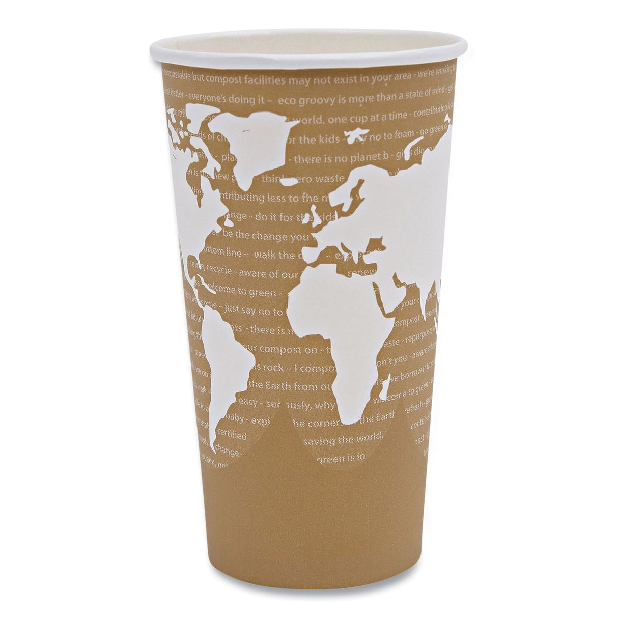 Eco-Products World Art Renewable and Compostable Hot Cups, 20 oz, 50/Pack, 20 Packs/Carton (EPBHC20WA)