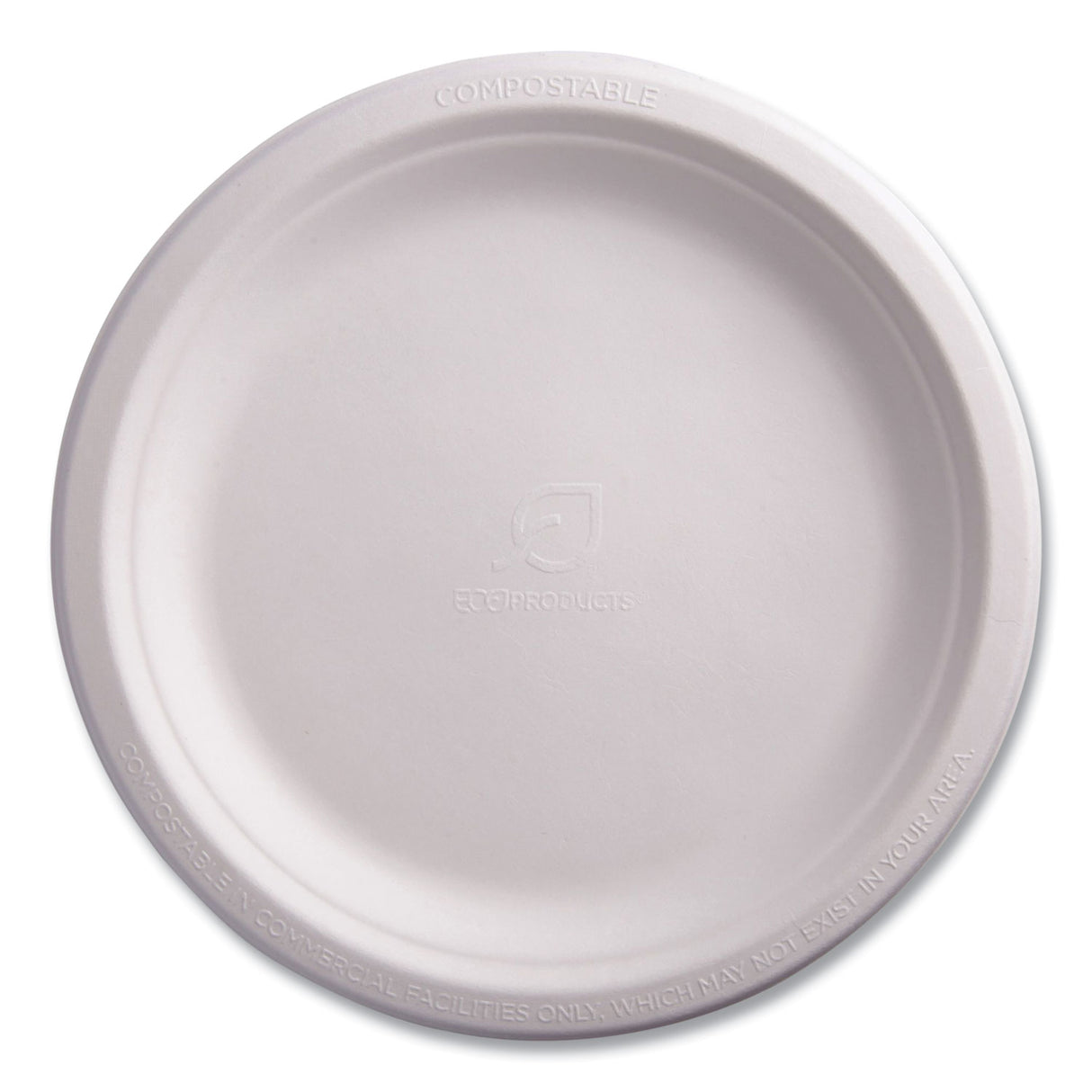 Eco-Products Renewable Sugarcane Plates, 9" dia, Natural White, 50/Pack (EPP013PK)