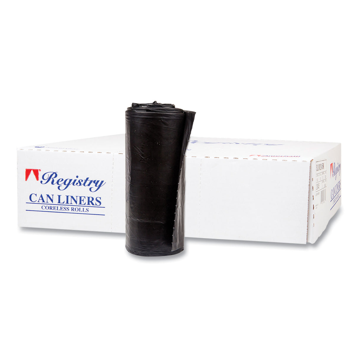 Inteplast Group High-Density Commercial Can Liners, 60 gal, 17 mic, 38" x 60", Black, Interleaved Roll, 25 Bags/Roll, 8 Rolls/Carton (S386017K)