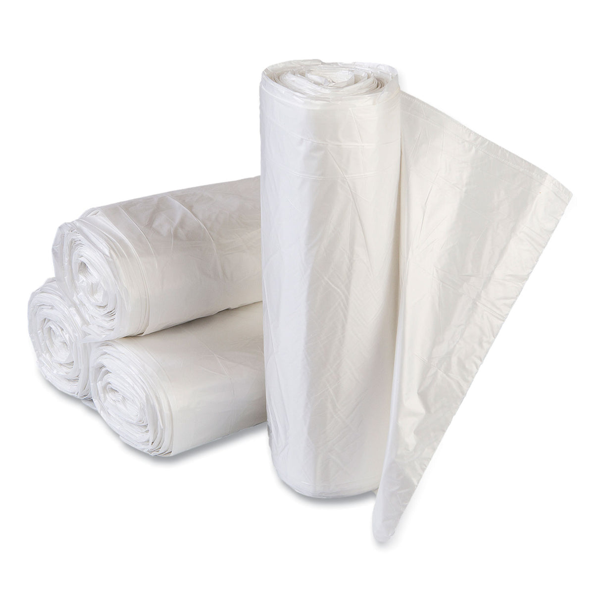 High-density Commercial Can Liner Value Pack, 33 Gal, 11 Mic, 33" X 39", Clear, Interleaved Roll, 25 Bags/roll, 20 Rolls/ct