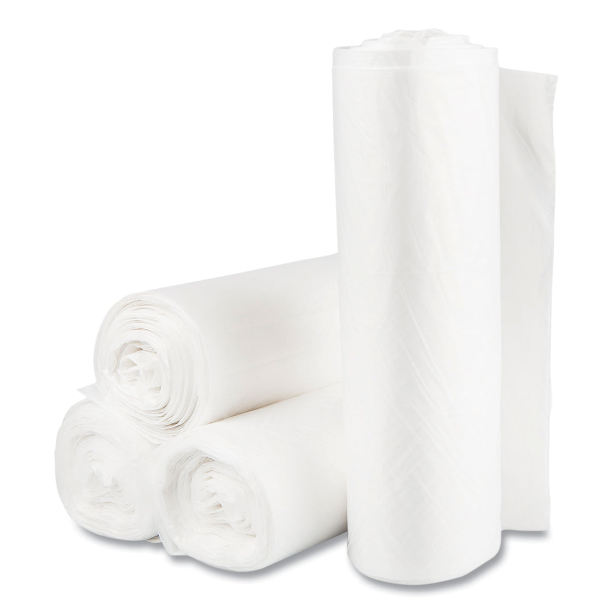 Inteplast Group High-Density Commercial Can Liner Value Pack, 60 gal, 14 mic, 38" x 58", Clear, Interleaved Roll, 25 Bags/Roll, 8 Rolls/CT (VALH3860N16)