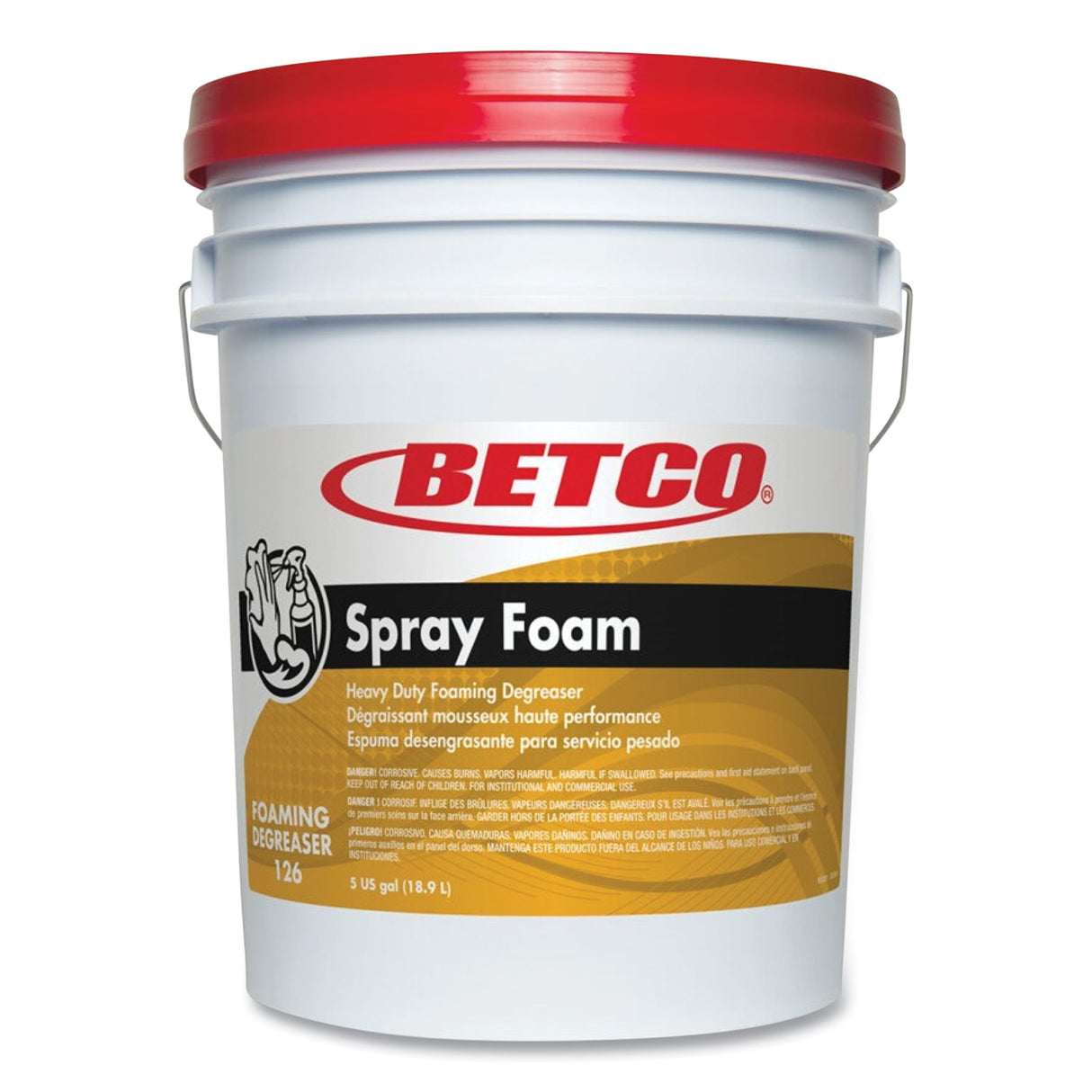 Betco Spray Foam Degreaser, Unscented, 5 gal Pail (1260500)