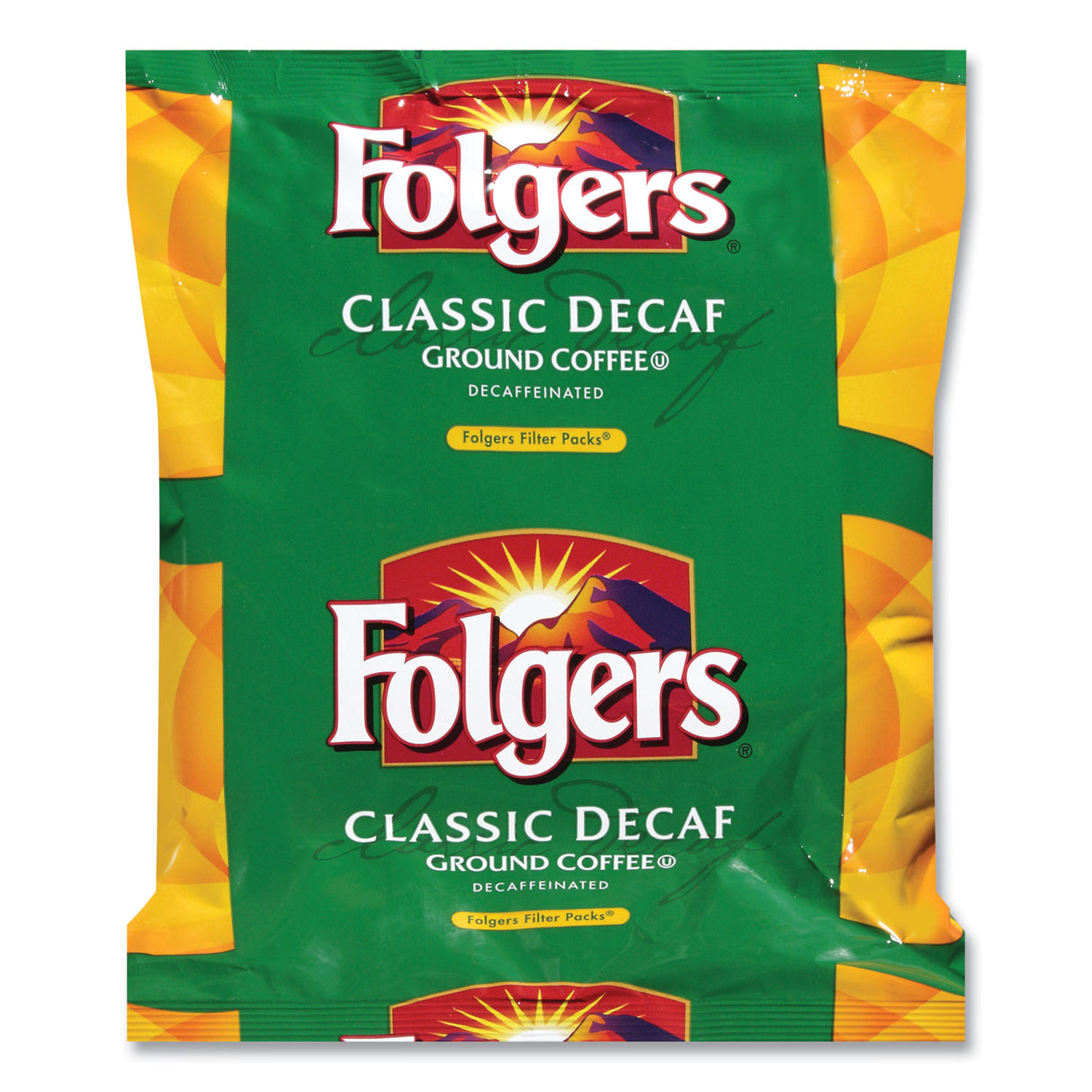 Folgers Coffee Filter Packs, Decaffeinated Classic Roast, 9/10oz, 10/Pack, 4 Packs/Carton (06122)