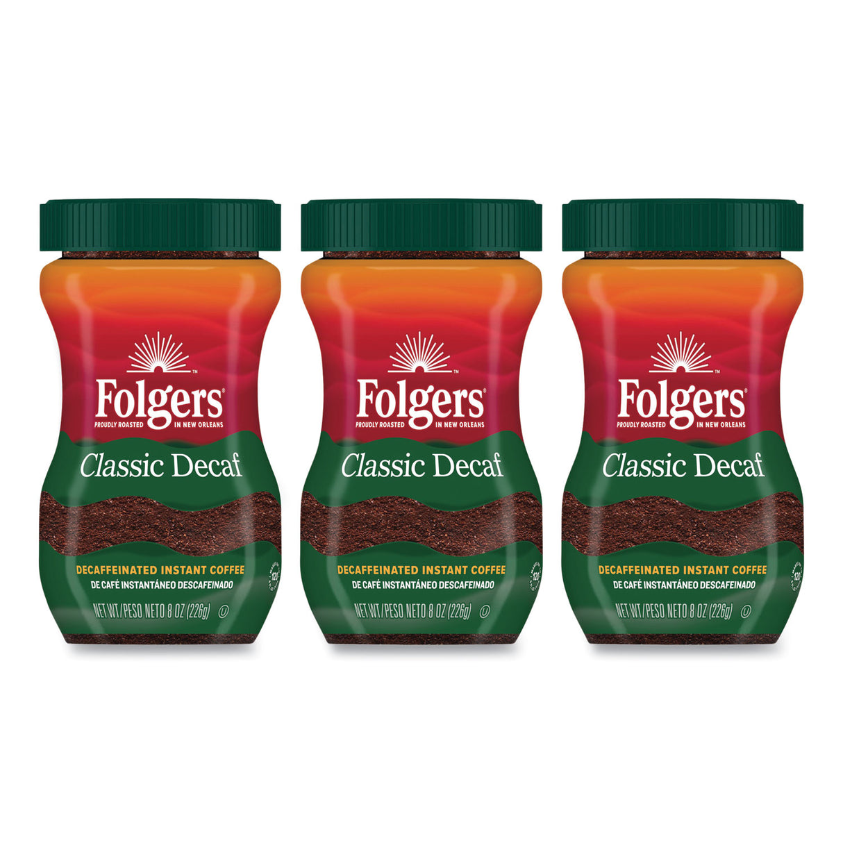 Folgers Instant Coffee Crystals, Classic Decaf, 8 oz (20630)