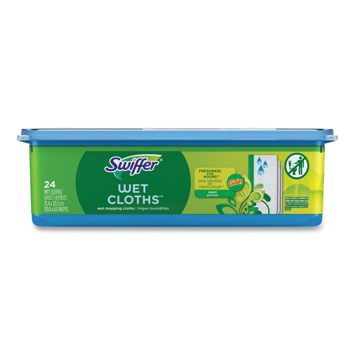 Swiffer Wet Refill Cloths, 8 x 10, Gain Original Scent, White, 24/Box, 6 Boxes/Carton (83052)