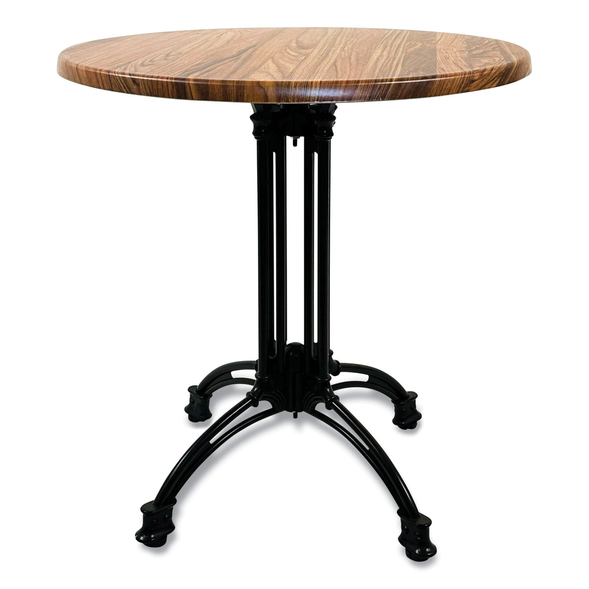 JMC Furniture Topalit Tables, Round, 36" dia x 29"h, Teak Top, Black Aluminum Base/Legs (106C36R8)