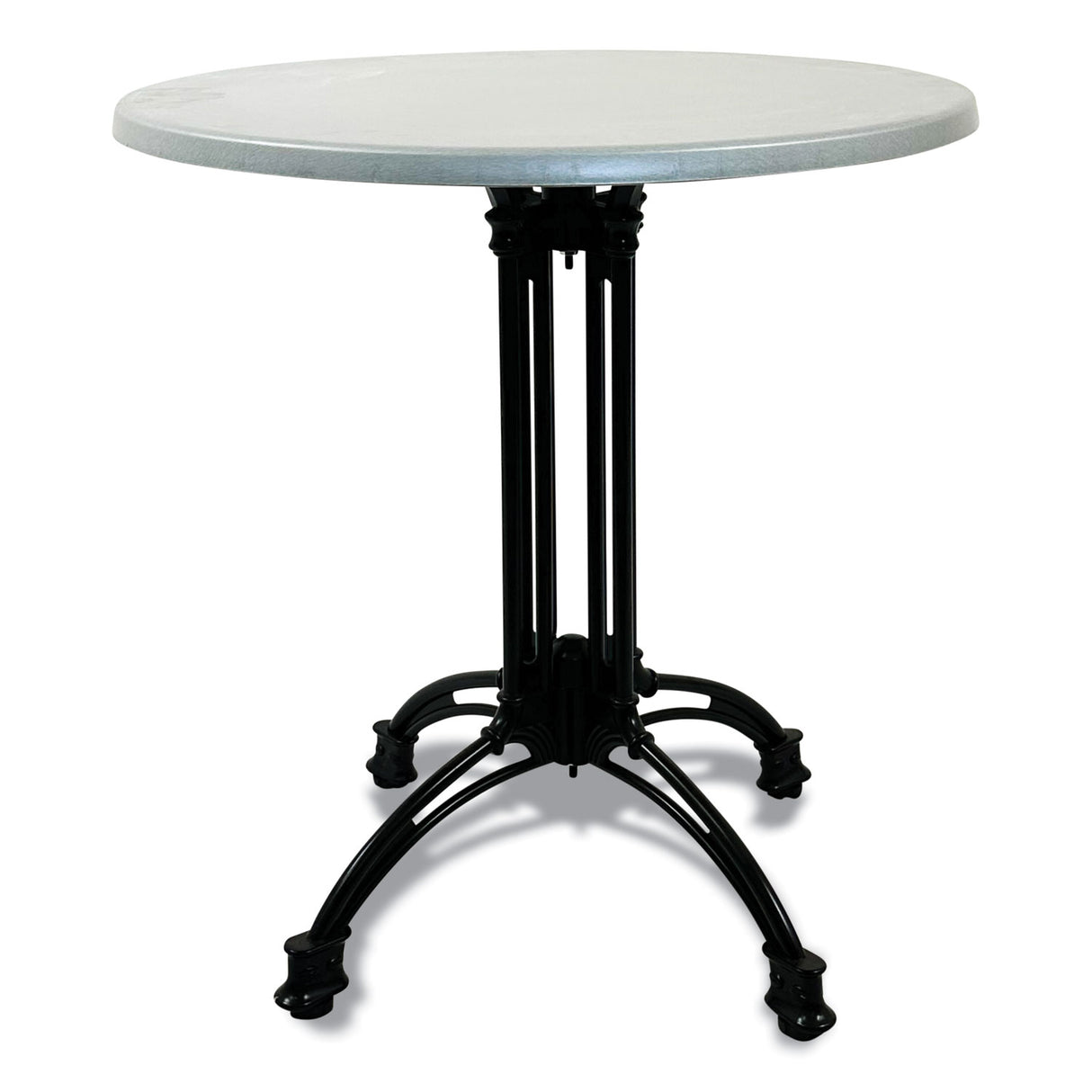 JMC Furniture Topalit Tables, Round, 36" dia x 29"h, Silver Top, Black Aluminum Base/Legs (106C36R2)