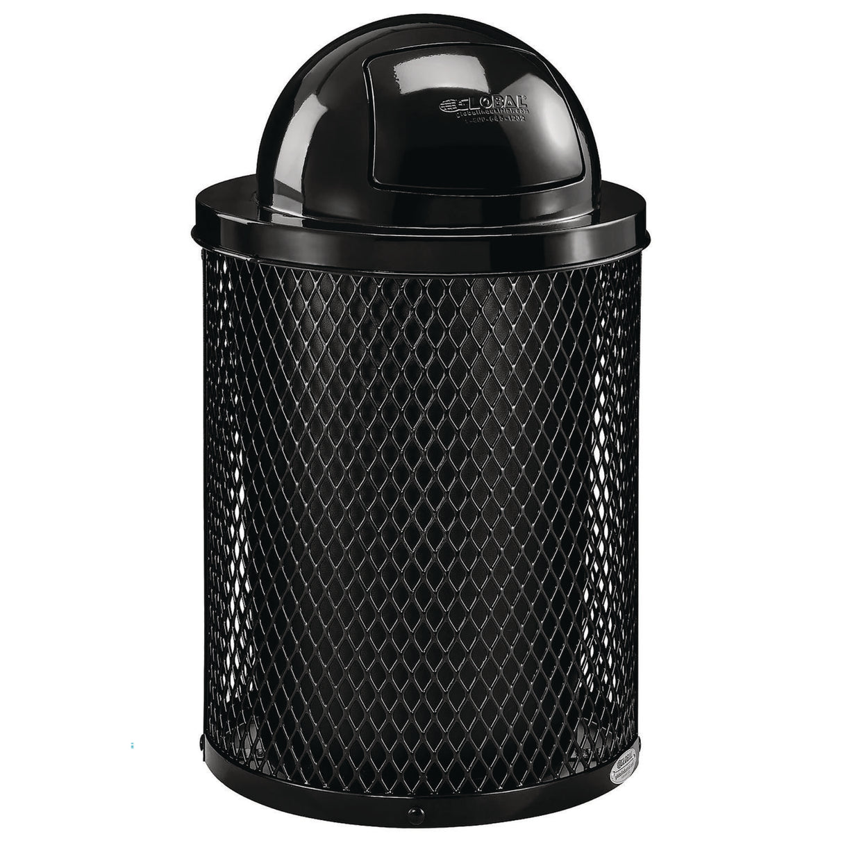 Global Industrial Outdoor Diamond Industrial Steel Trash Can, 36 gal, Black (261948BK)