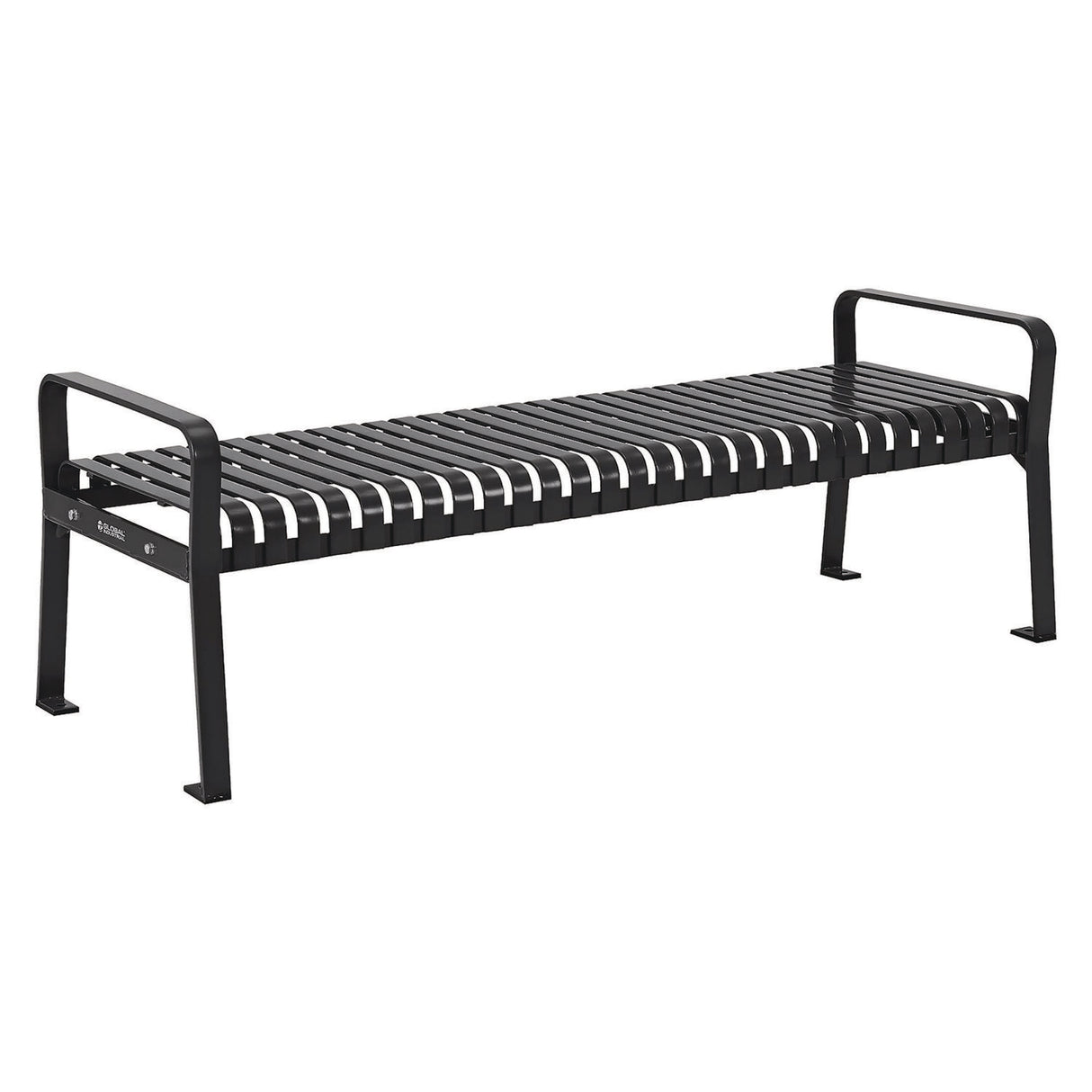 Global Industrial Steel Slat Flat Bench, 70 x 24 x 24.25, Black (262113BKKD)