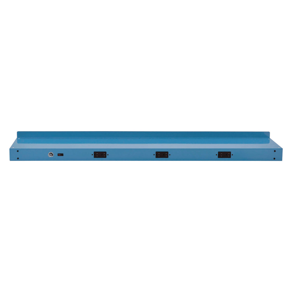 Global Industrial Upper Workbench Shelf, 3 Duplex Outlets, For Use With 72" Wide Workbenches, 100 lb Weight Capacity (249296CBL)
