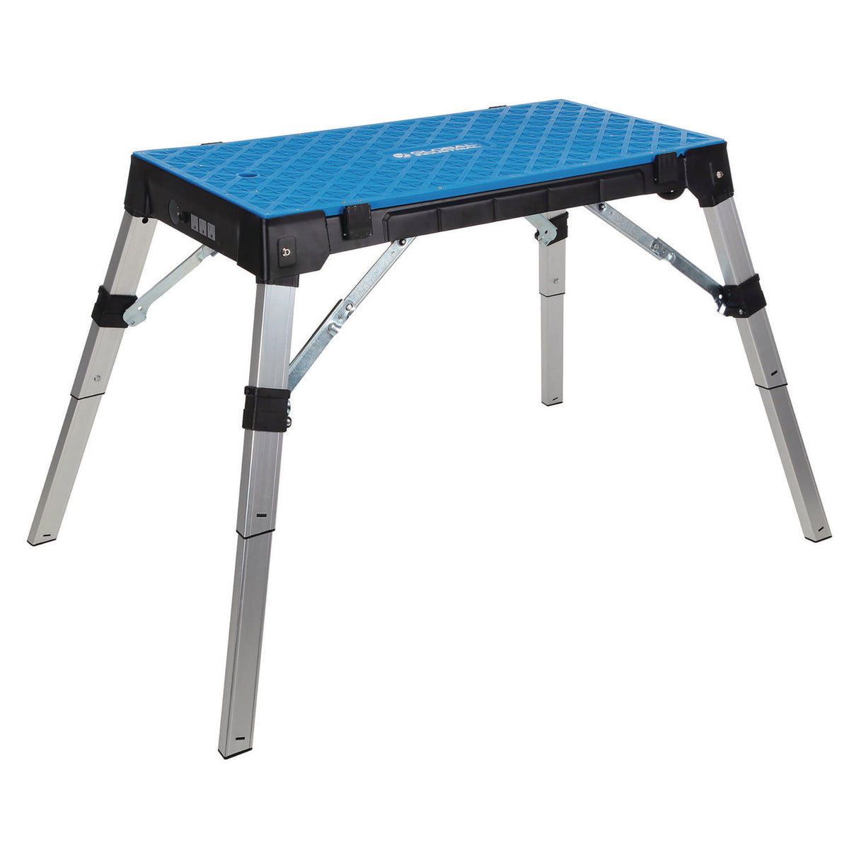 Global Industrial 4-in-1 Portable Workbench with Power Strip, 300 to 500 lbs, 38.56 to 53 x 19.86 to 32.28 x 3.56 to 30.5 (493680)