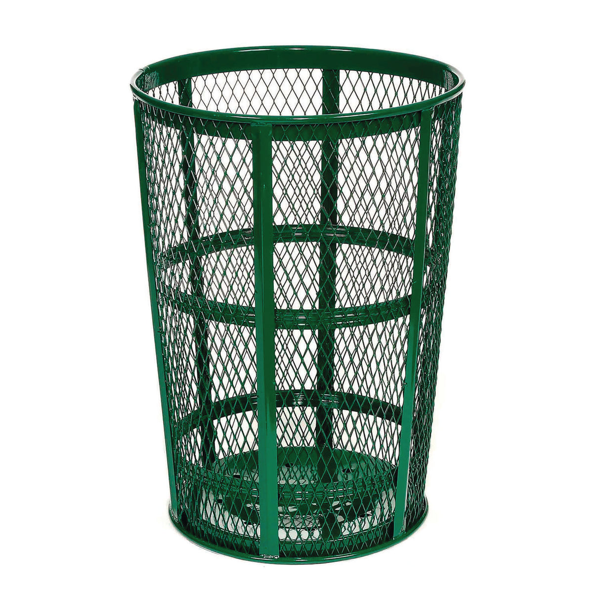 Global Industrial Steel Mesh Corrosion Resistant Trash Can, 48 gal, Green (237634GN)
