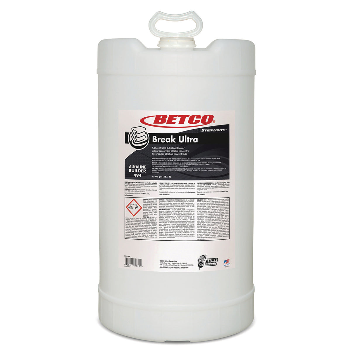 Betco Symplicity Break Ultra Alkaline Booster, 15 gal Drum (4947700)