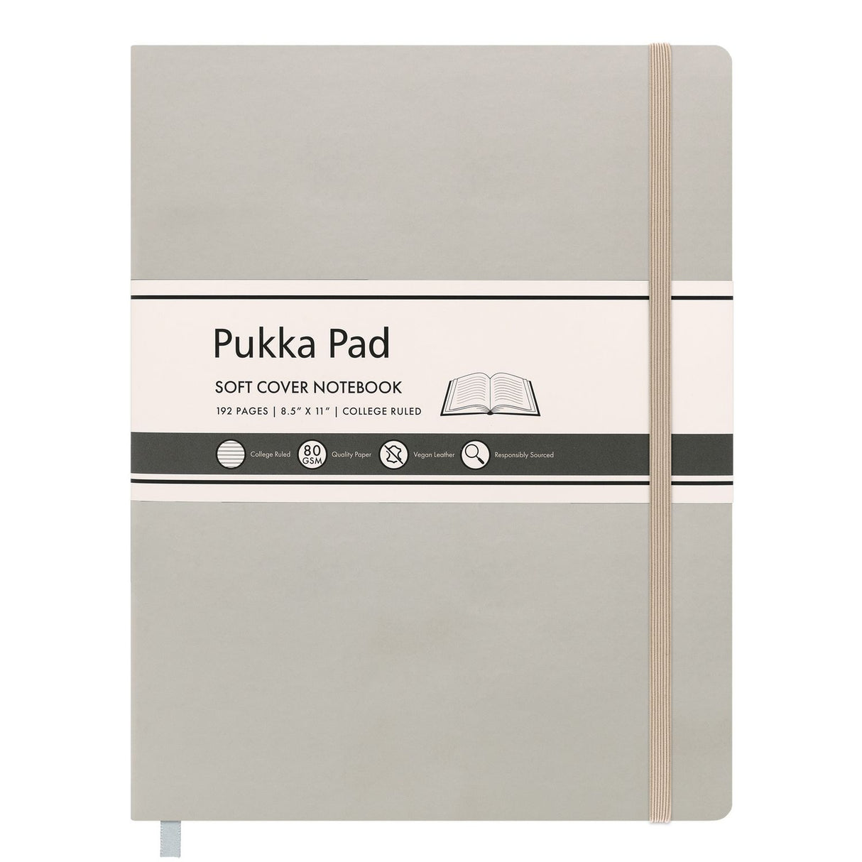 PUKKA PAD Soft Cover Notebook, College Rule, Pebble Cover, (96) 11 x 8.5 Sheets (9943SIG)