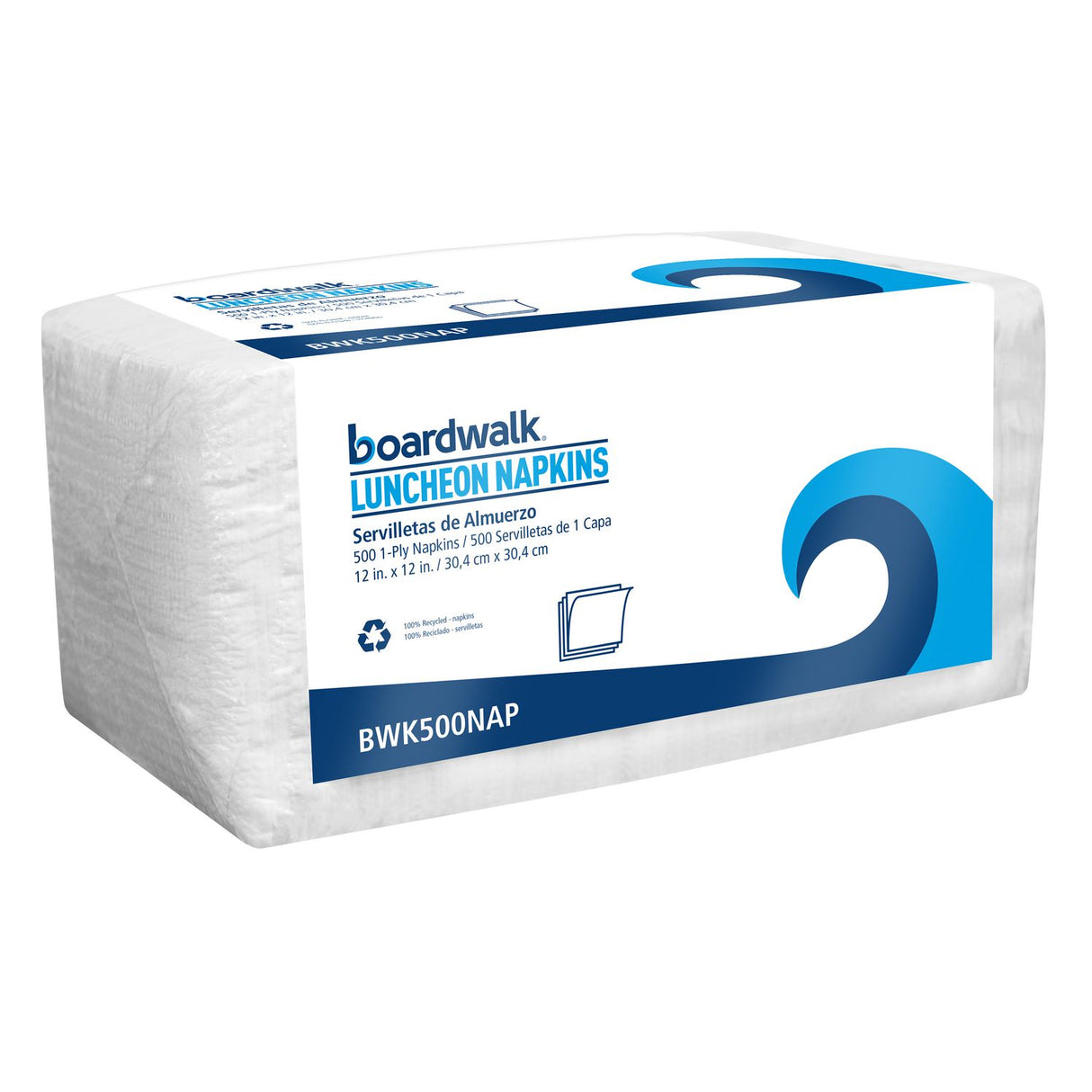 Boardwalk 1/4-Fold Lunch Napkins, 1-Ply, 12" x 12", White, 500/Pack, 6 Packs/Carton (BWK500NAP)
