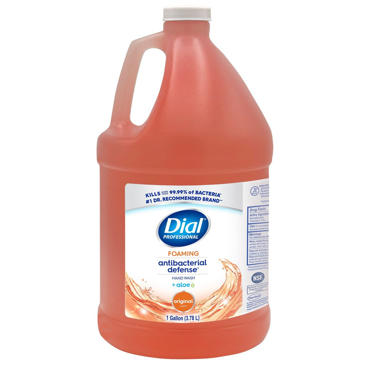 Dial Antibacterial Foaming Hand Wash Refill, Plus Aloe, Original Scent, 1 gal, 4/Carton (35452)