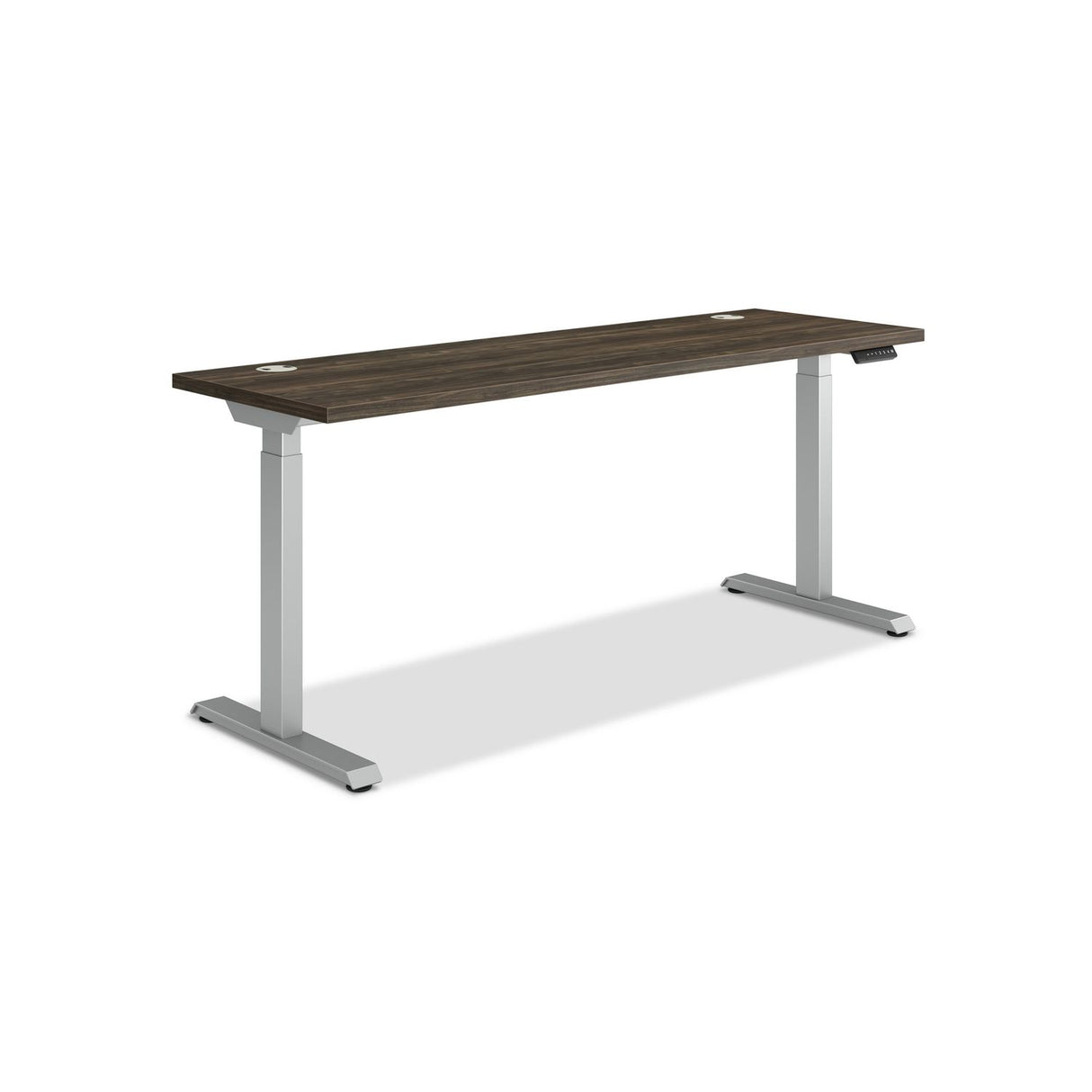 HON Coordinate Height Adjustable Desk Bundle 2-Stage, 70" x 22" x 27.75" to 47", Florence WalnutSilver (HAT2SFLS2270)