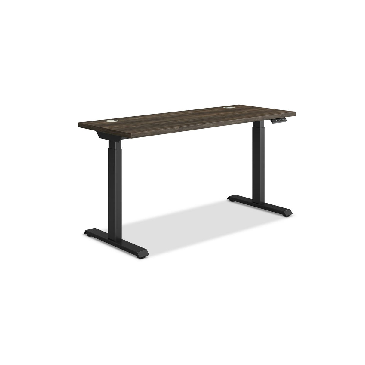 HON Coordinate Height Adjustable Desk Bundle 2-Stage, 58" x 22" x 27.75" to 47", Florence WalnutBlack (HAT2SFLB2258)
