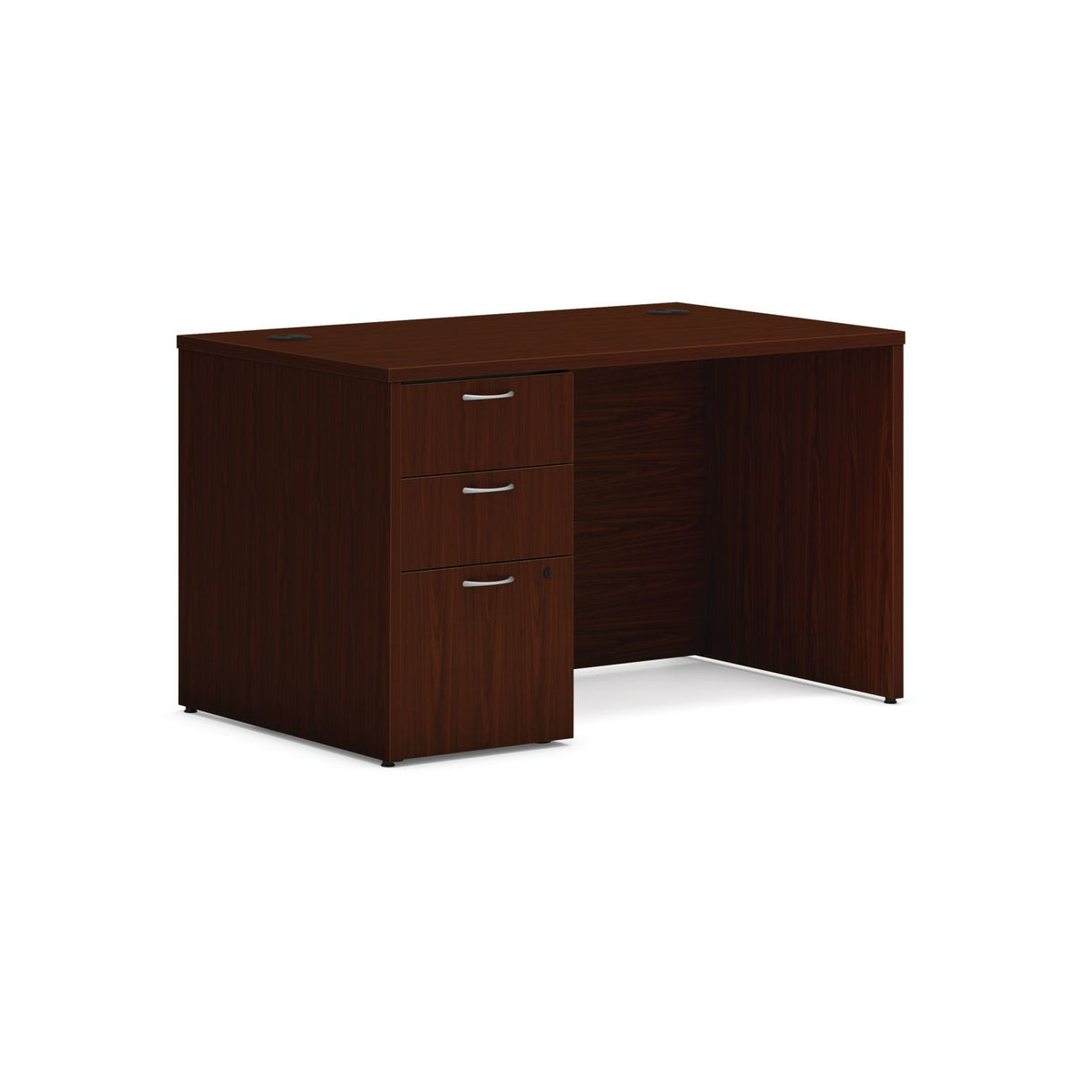 HON Mod Single Pedestal Desk Bundle, 48" x 30" x 29", Traditional Mahogany (MOD173)