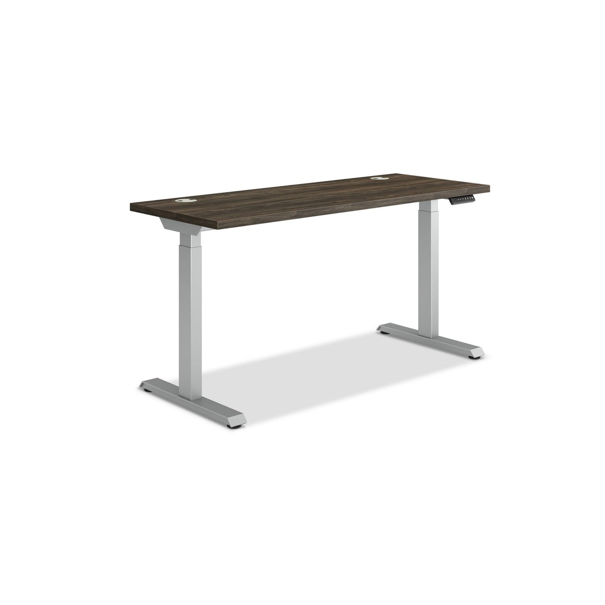 HON Coordinate Height Adjustable Desk Bundle 2-Stage, 58" x 22" x 27.75" to 47", Florence WalnutSilver (HAT2SFLS2258)
