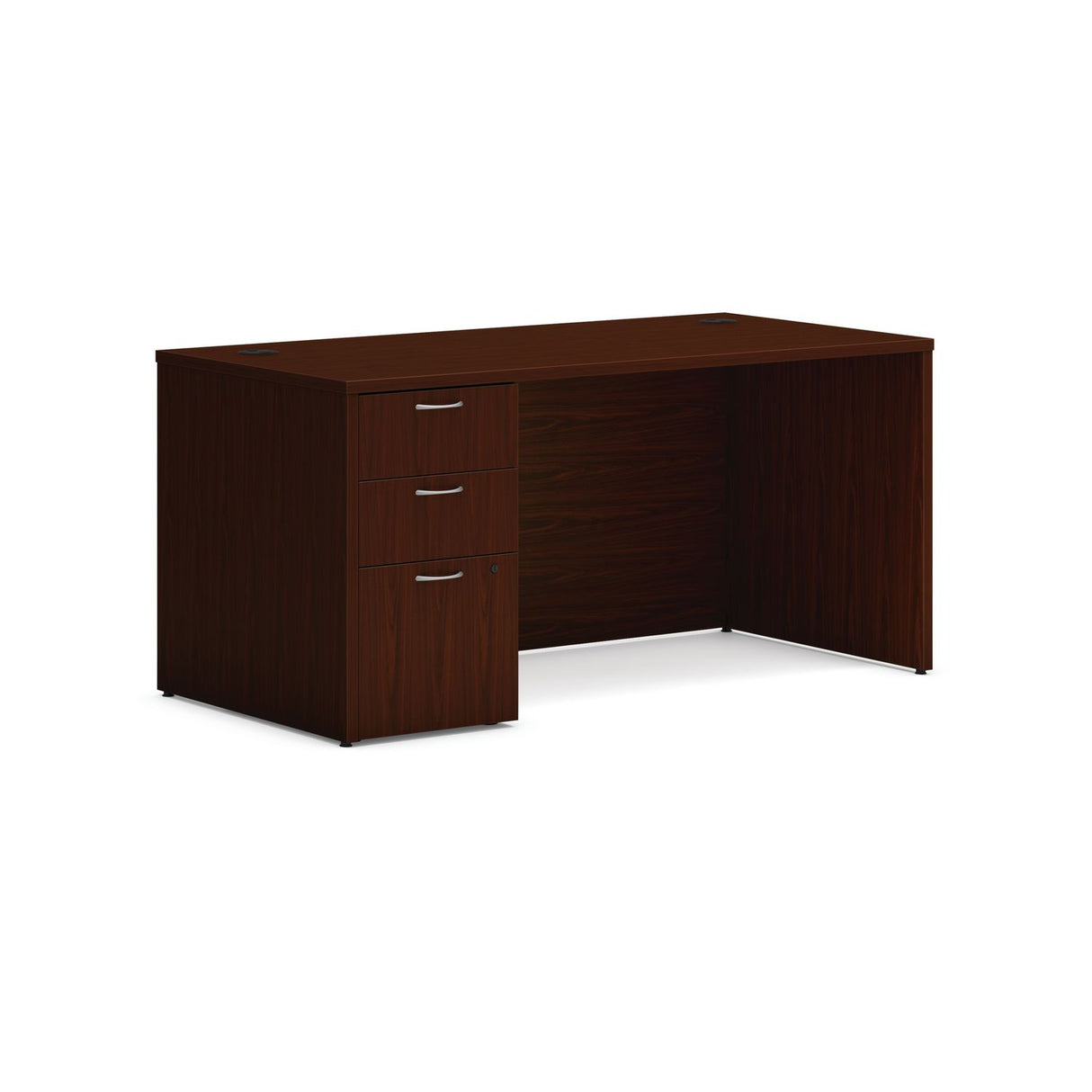 HON Mod Single Pedestal Desk Bundle, 60" x 30" x 29", Traditional Mahogany (MOD011)