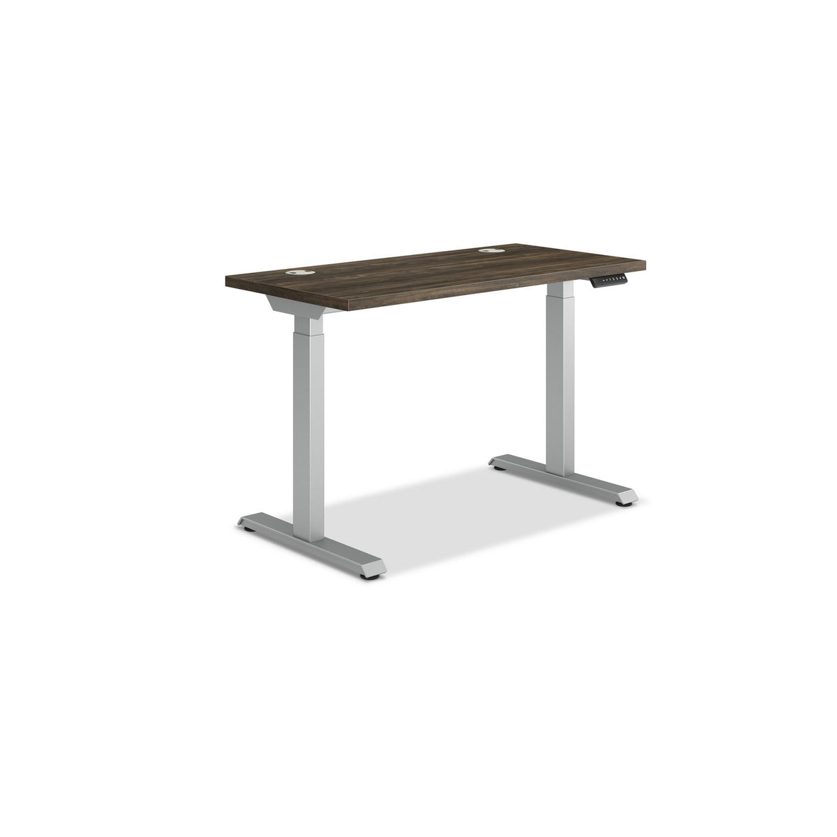 HON Coordinate Height Adjustable Desk Bundle 2-Stage, 46" x 22" x 27.75" to 47", Florence WalnutSilver (HAT2SFLS2246)