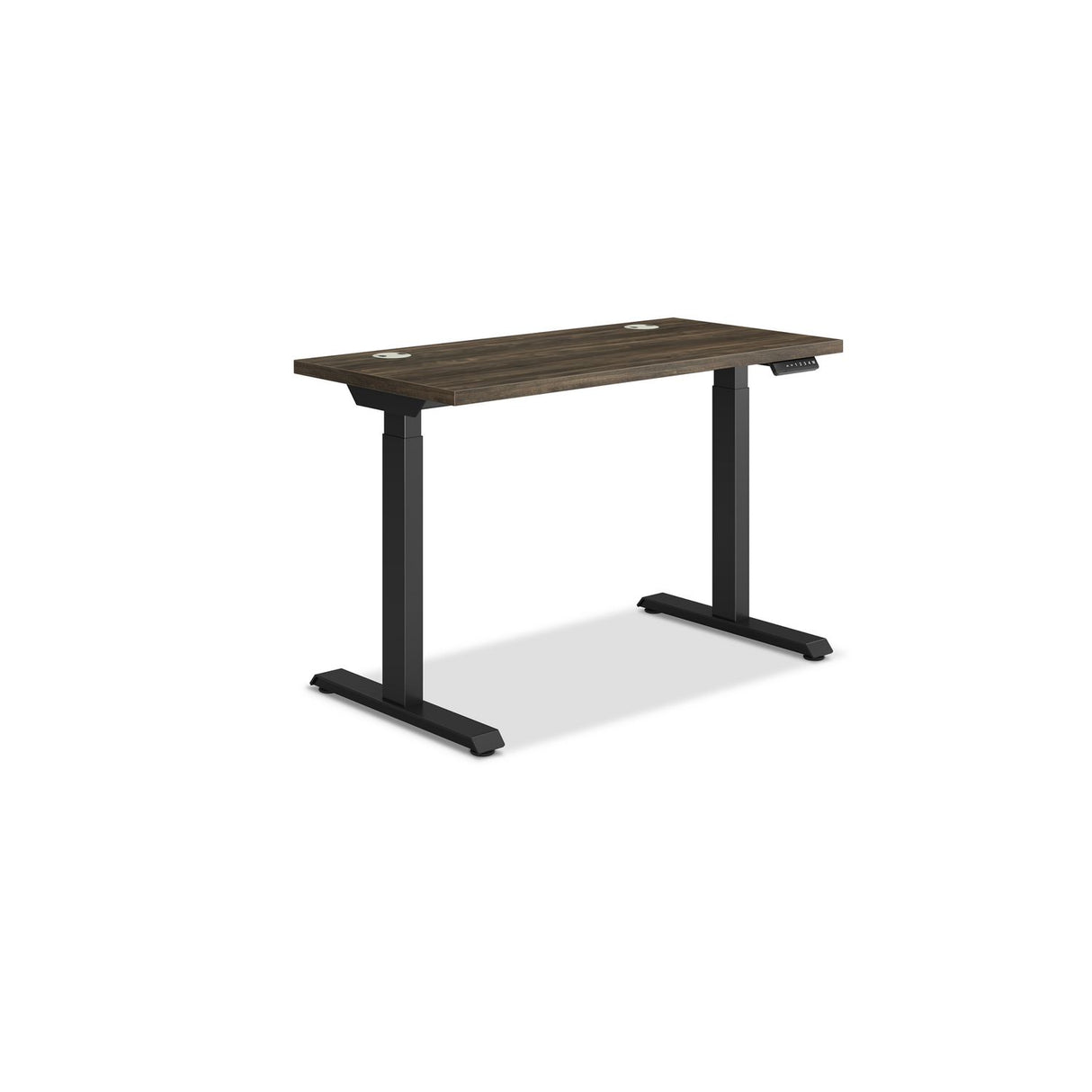 HON Coordinate Height Adjustable Desk Bundle 2-Stage, 46" x 22" x 27.75" to 47", Florence WalnutBlack (HAT2SFLB2246)