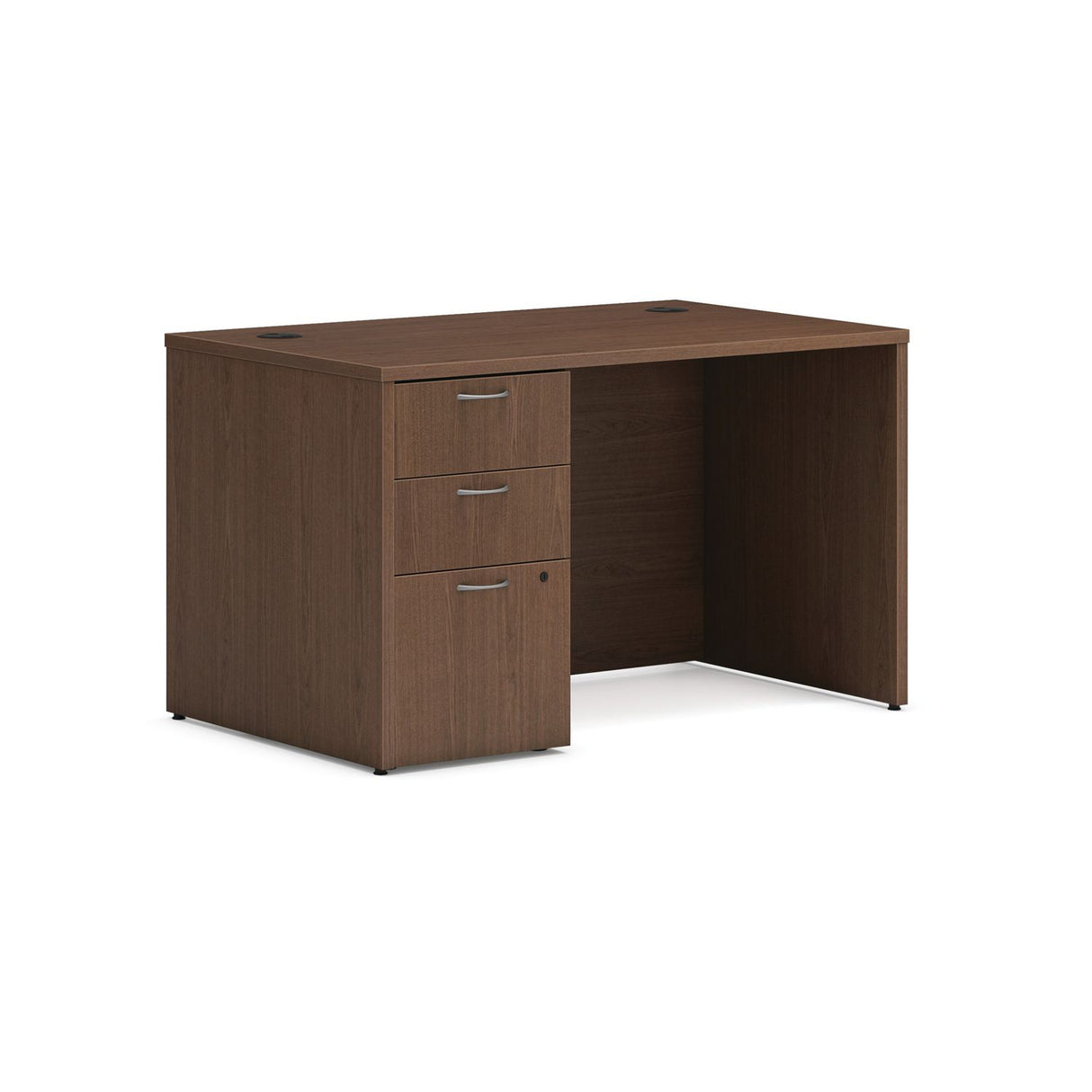 HON Mod Single Pedestal Desk Bundle, 48" x 30" x 29", Sepia Walnut (DS4830BBFSE1)