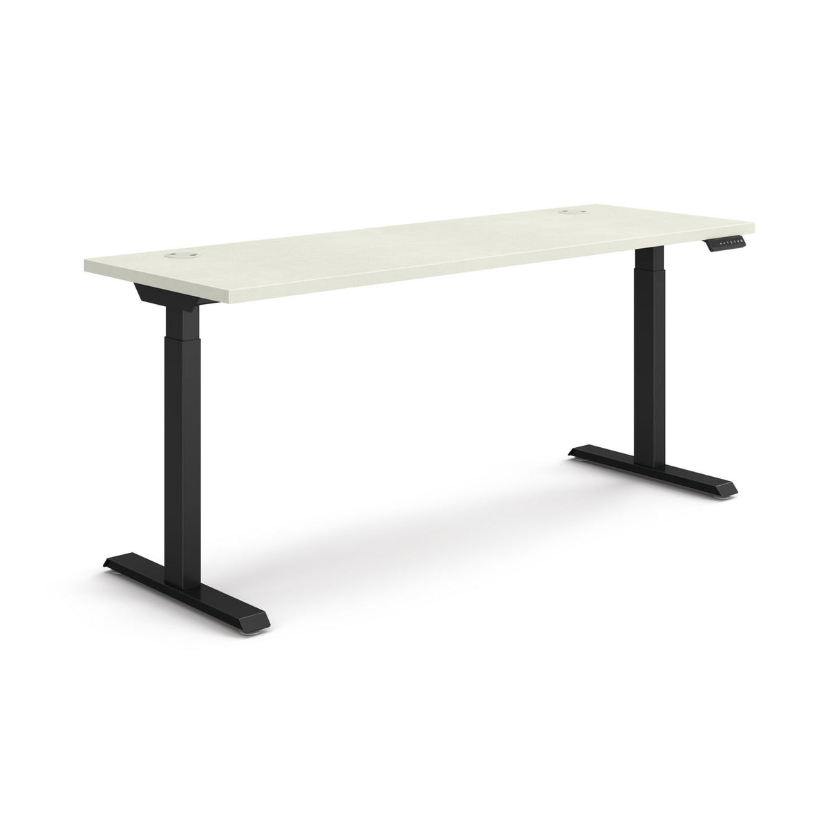 HON Coordinate Height Adjustable Desk Bundle 2-Stage, 70" x 22" x 27.75" to 47", Silver MeshBlack (HAT2SMBK2270)